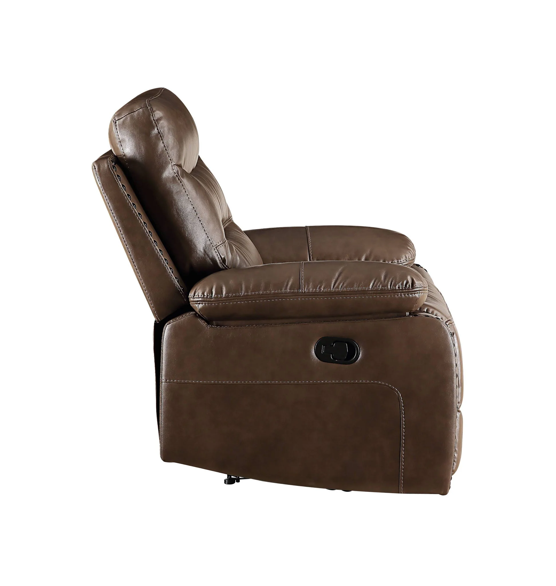 Aashi - Leather Gel Match 3 Piece Recliner Living Room Set - Brown - Image 5