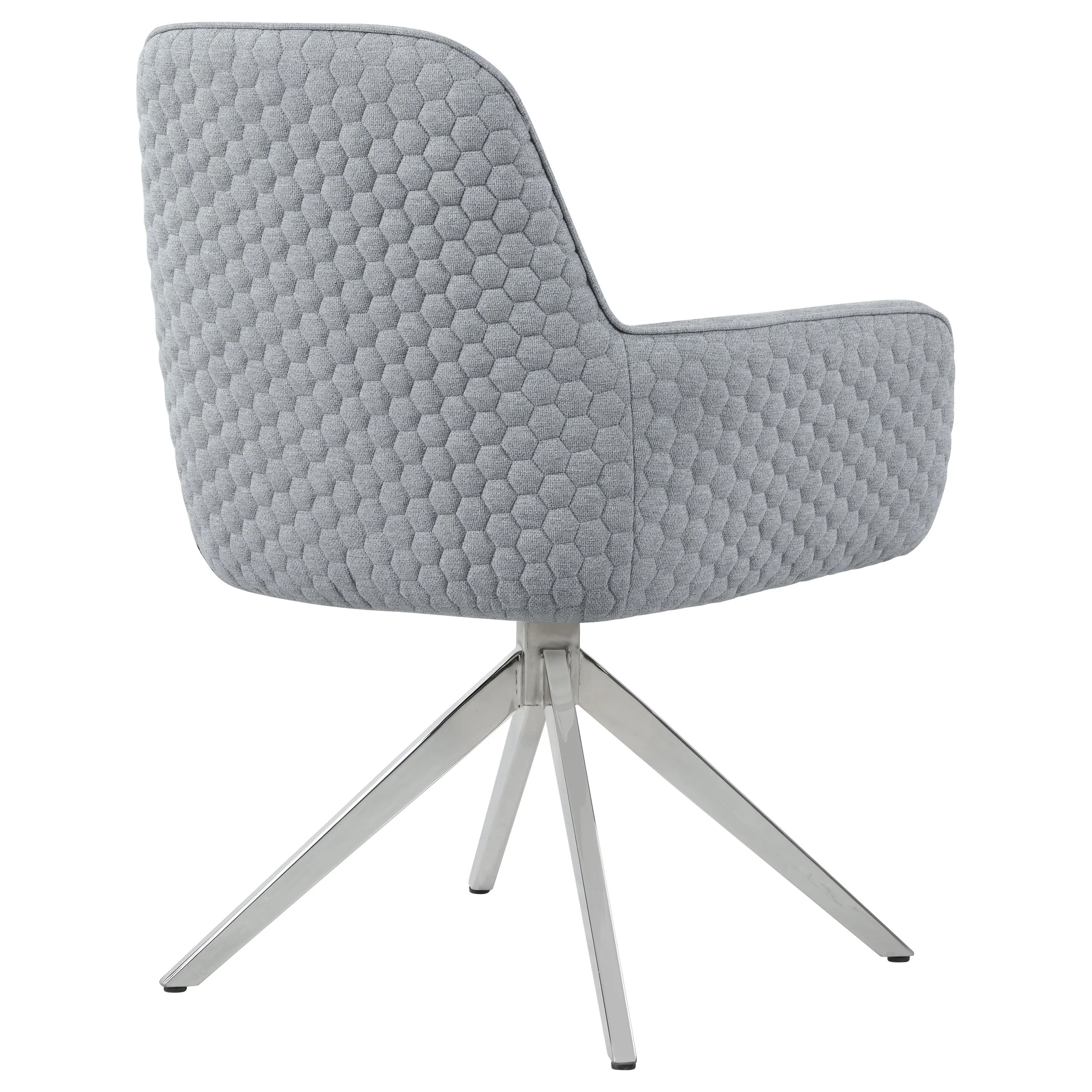 Abby Light Grey Fabric Swivel Dining Arm Chair - Image 10