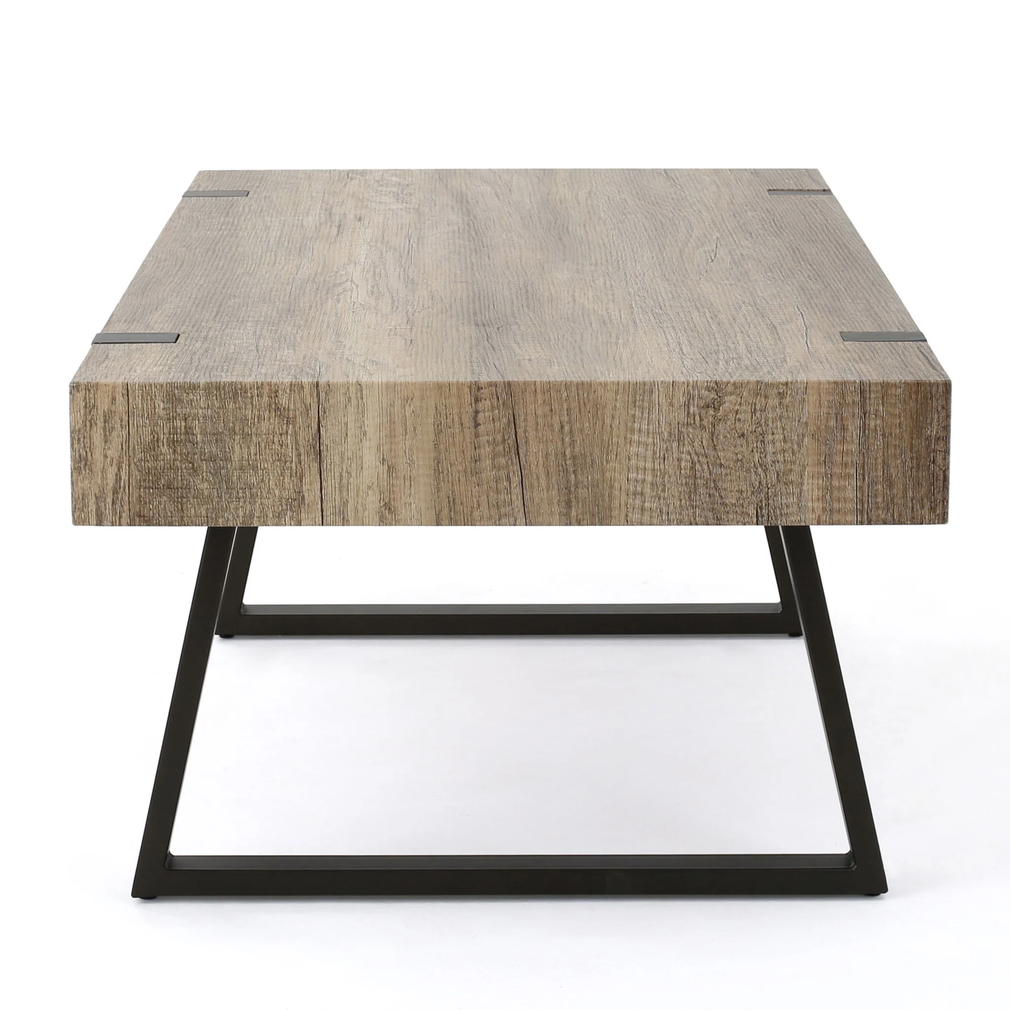Abitha - Coffee Table With Industrial Powder Coated Metal Legs - Image 6