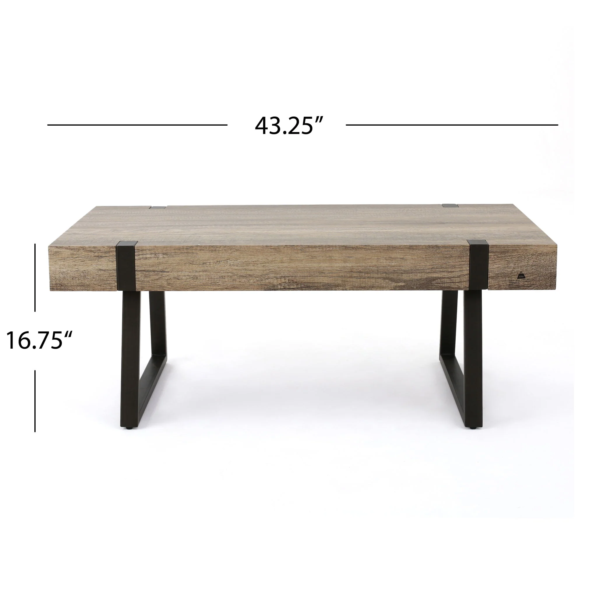 Abitha - Coffee Table With Industrial Powder Coated Metal Legs - Image 8
