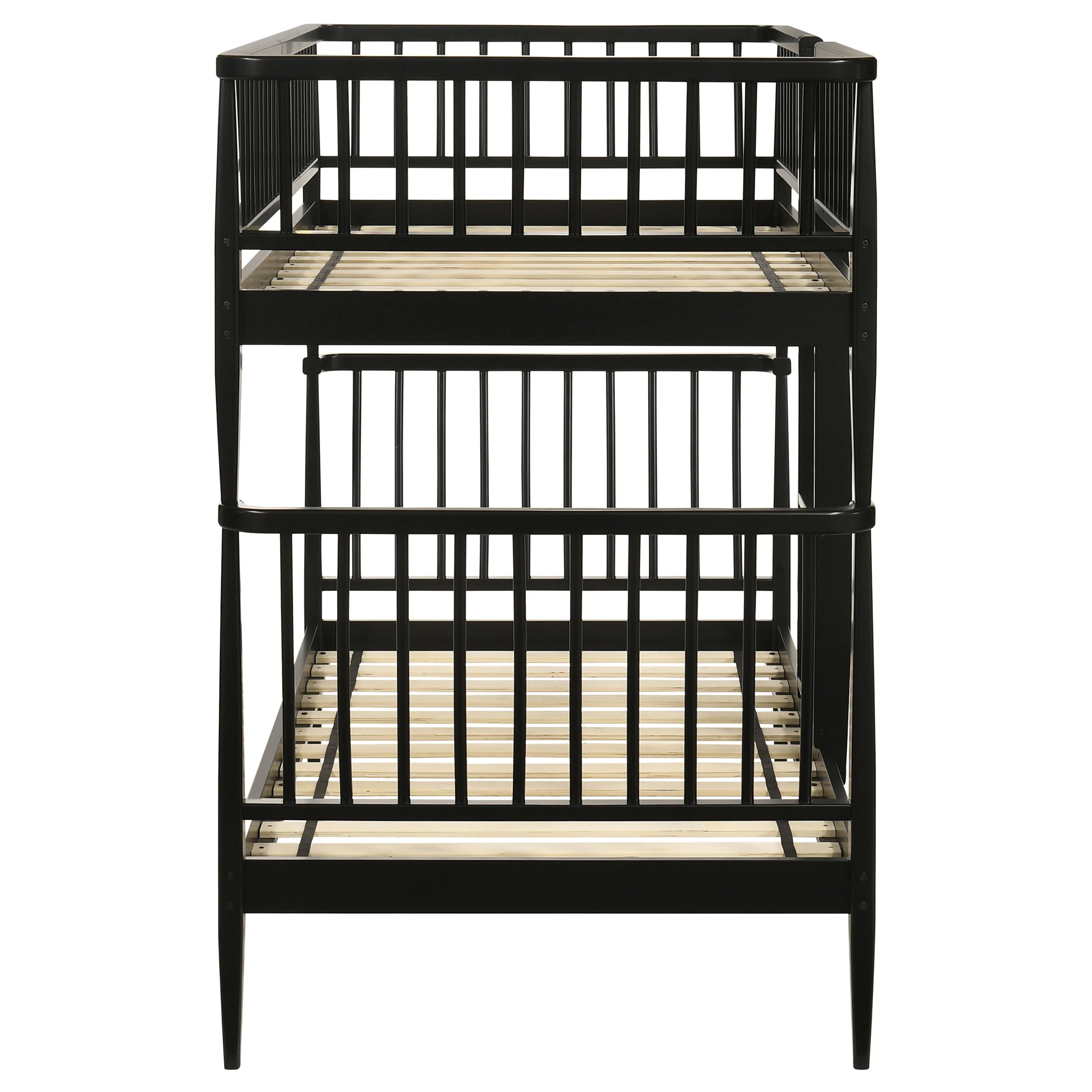 Abram Windsor Twin Over Twin Wood Bunk Bed with Ladder - Black - Image 5