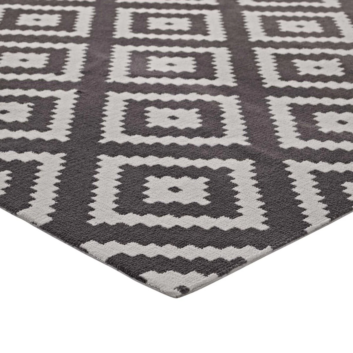 Abstract Diamond Trellis Polyester Area Rug - Contemporary Geometric Floor Rug Collection - Image 14