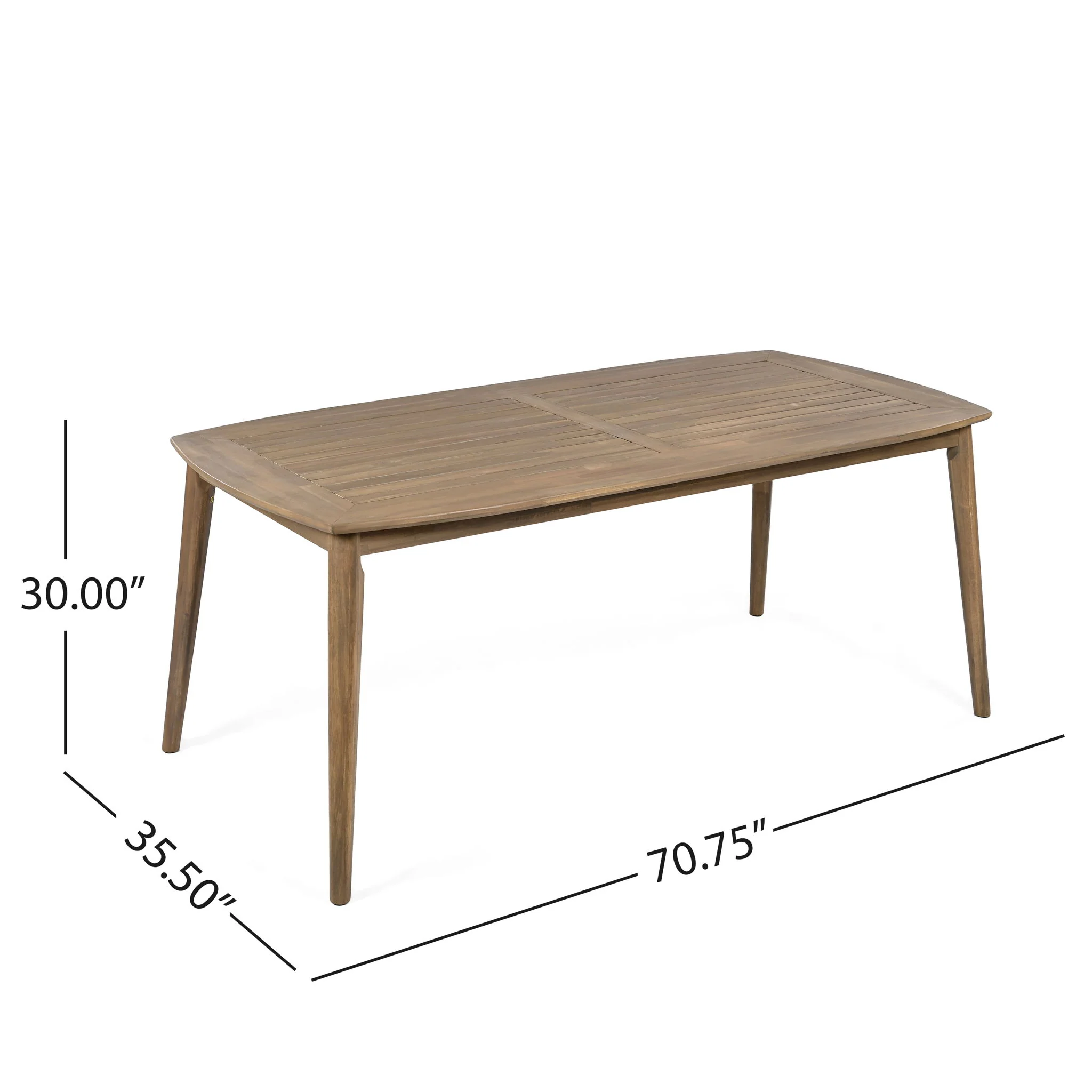 Acacia Wood Dining Table 8 Person Outdoor Table, Farmhouse Furniture For Patio, Garden, Backyard - Light Brown - Image 3