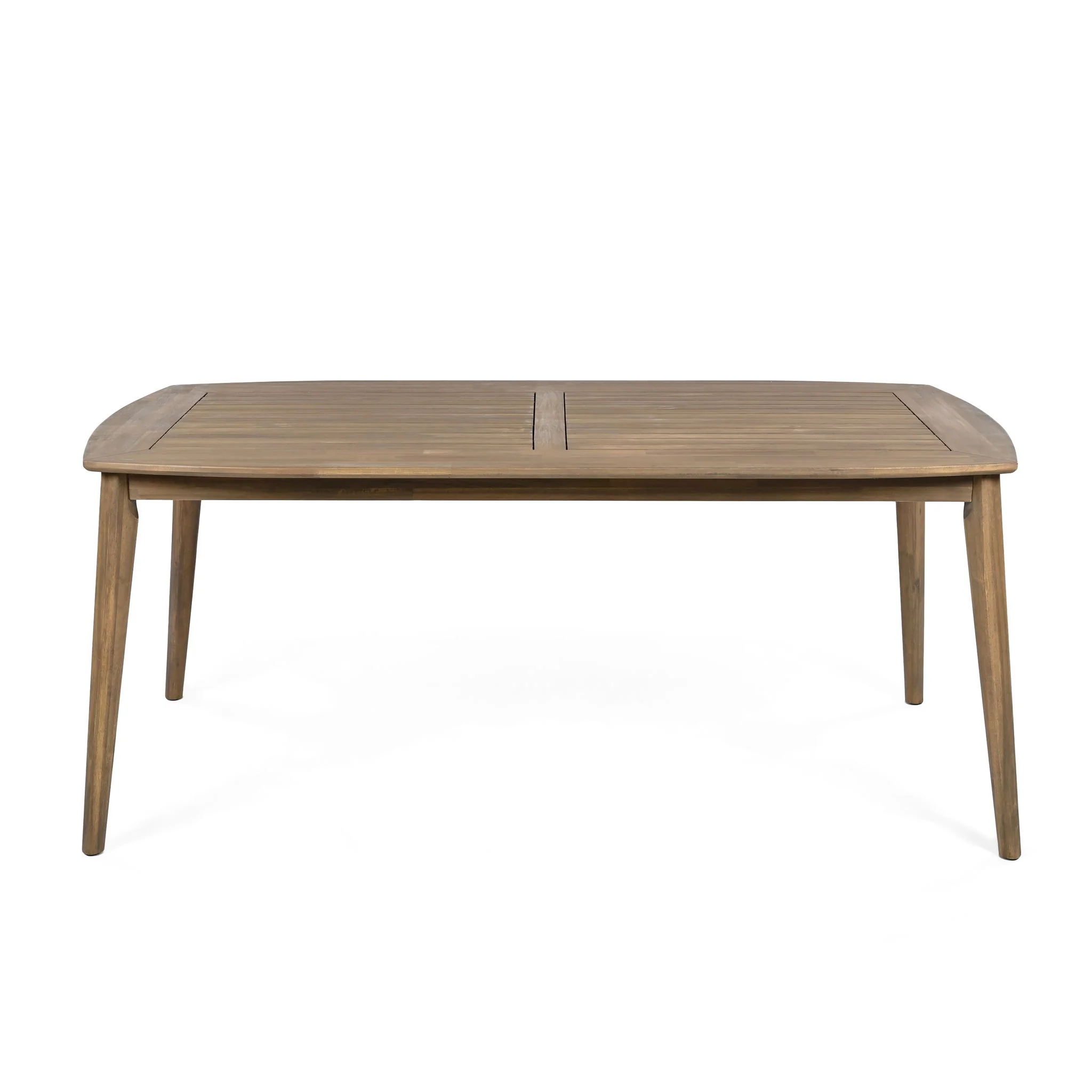 Acacia Wood Dining Table 8 Person Outdoor Table, Farmhouse Furniture For Patio, Garden, Backyard - Light Brown - Image 7