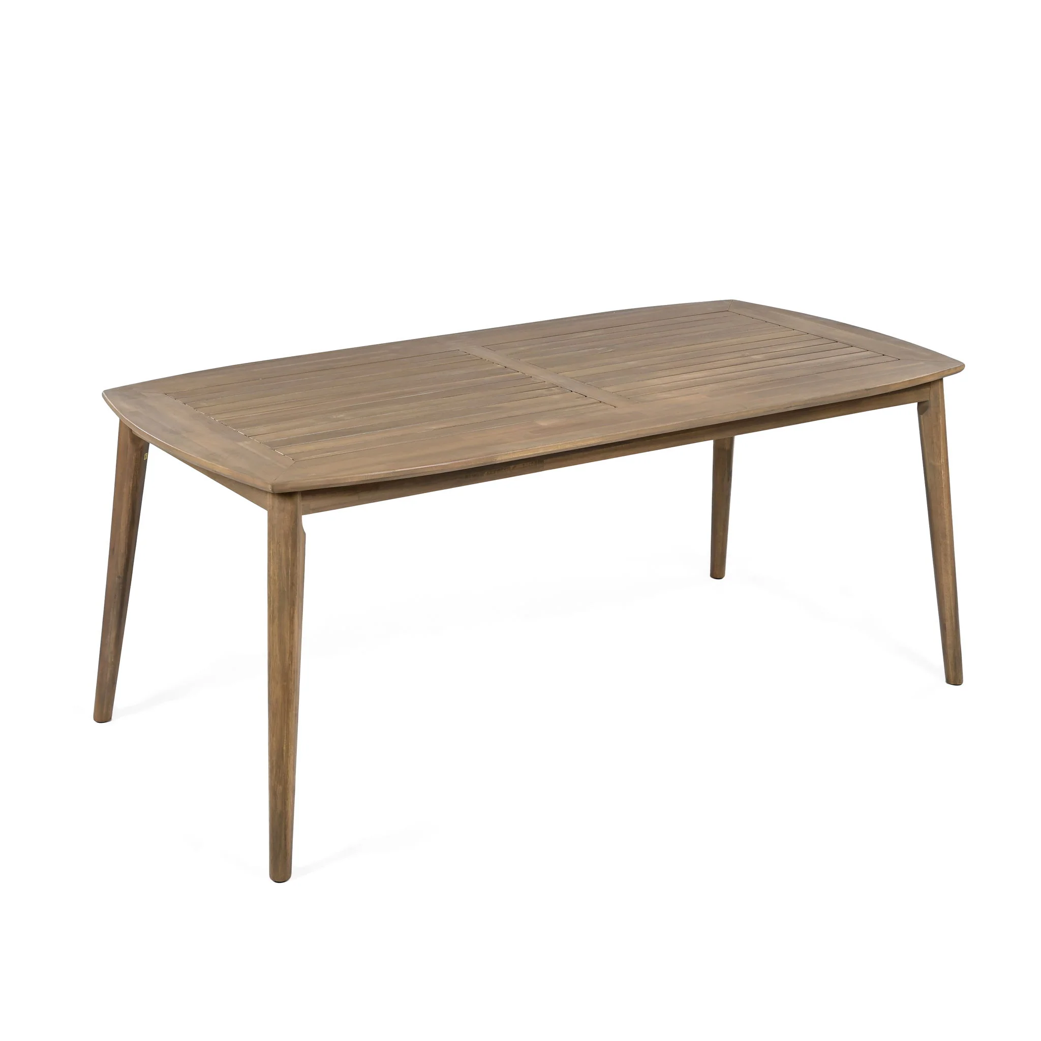 Acacia Wood Dining Table 8 Person Outdoor Table, Farmhouse Furniture For Patio, Garden, Backyard - Light Brown - Image 9