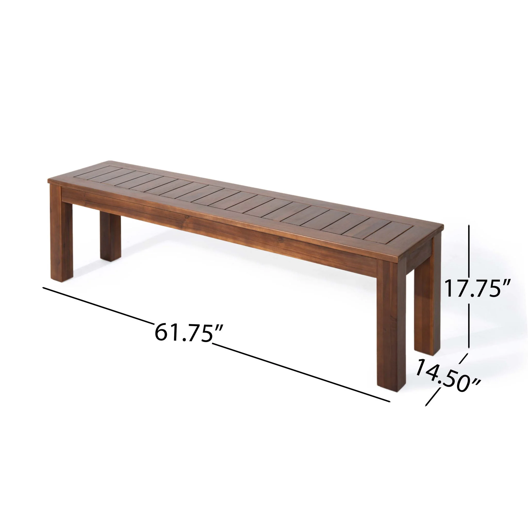 Acacia Wood Outdoor Bench With Beautiful Slat Paneling - Dark Brown - Image 8