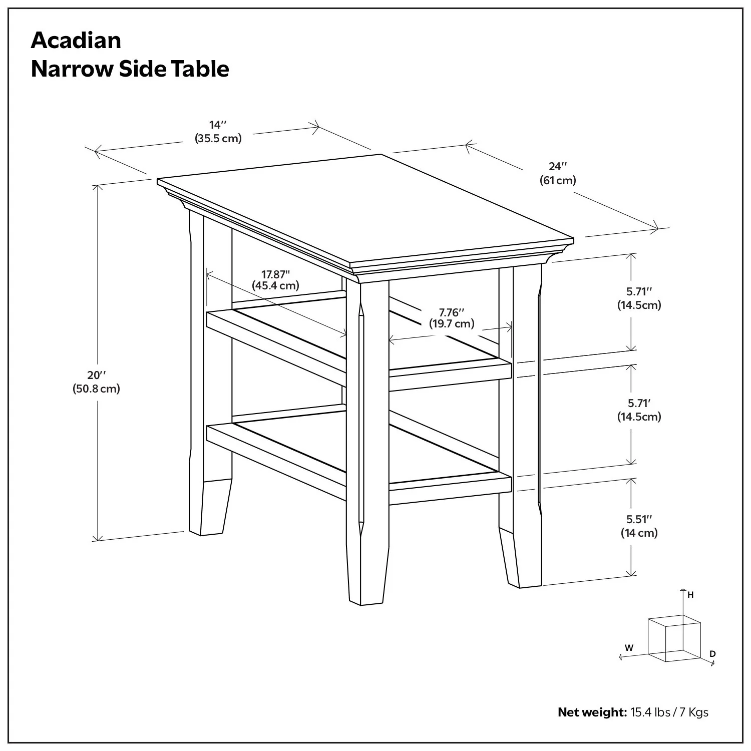 Acadian - Narrow Side Table - Farmhouse Brown - Image 3