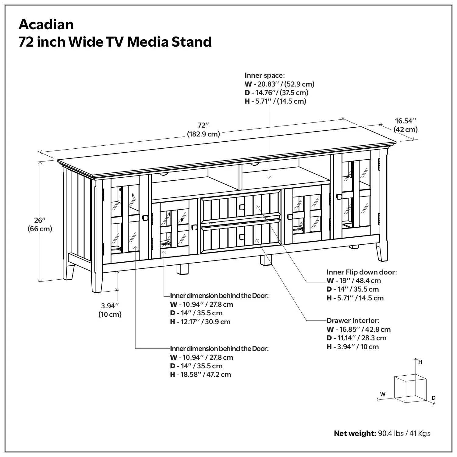 Acadian - Wide TV Media Stand - Brown - Image 6
