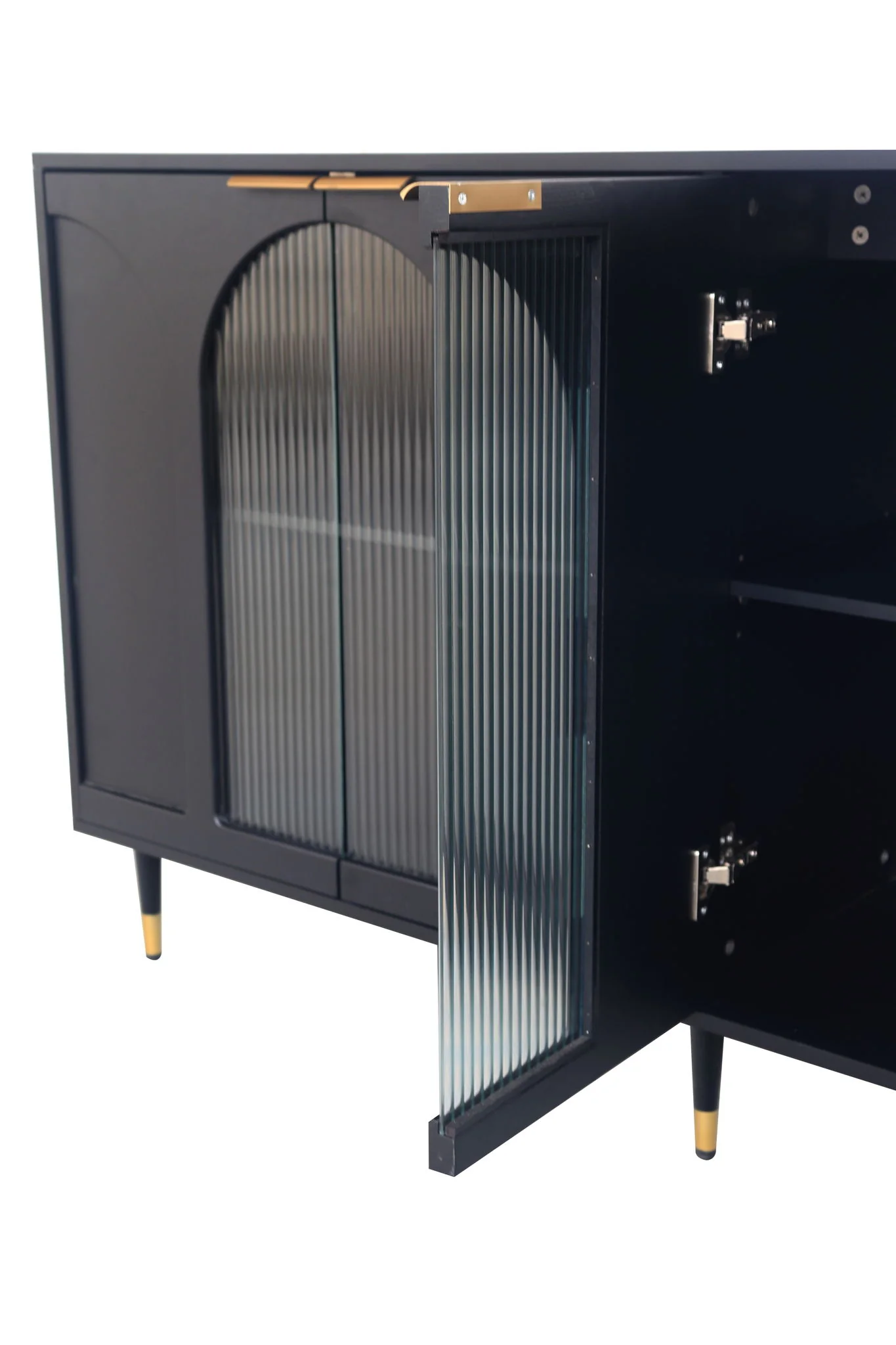 Accent Cabinet with 4 Fluted Glass Doors 60in x 16in - Image 9