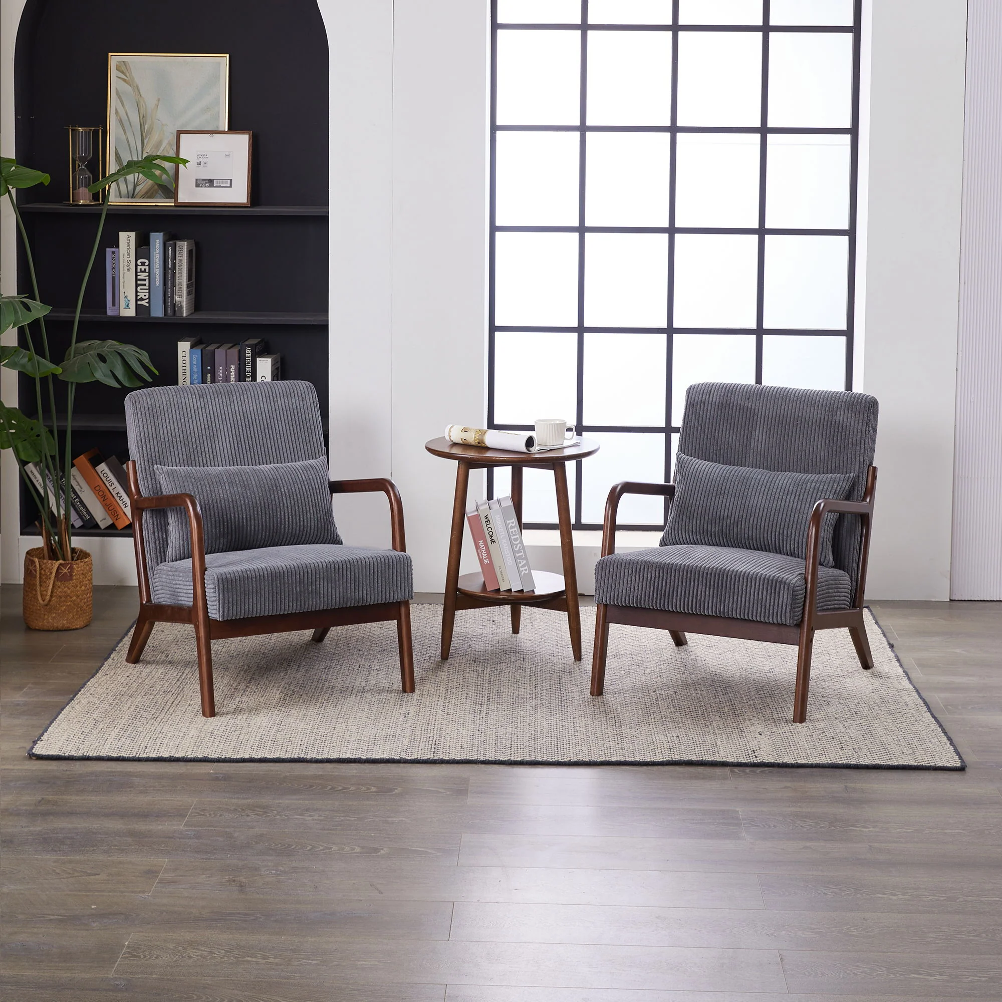 Accent Chair With Pillow And Wood Frame - Image 7