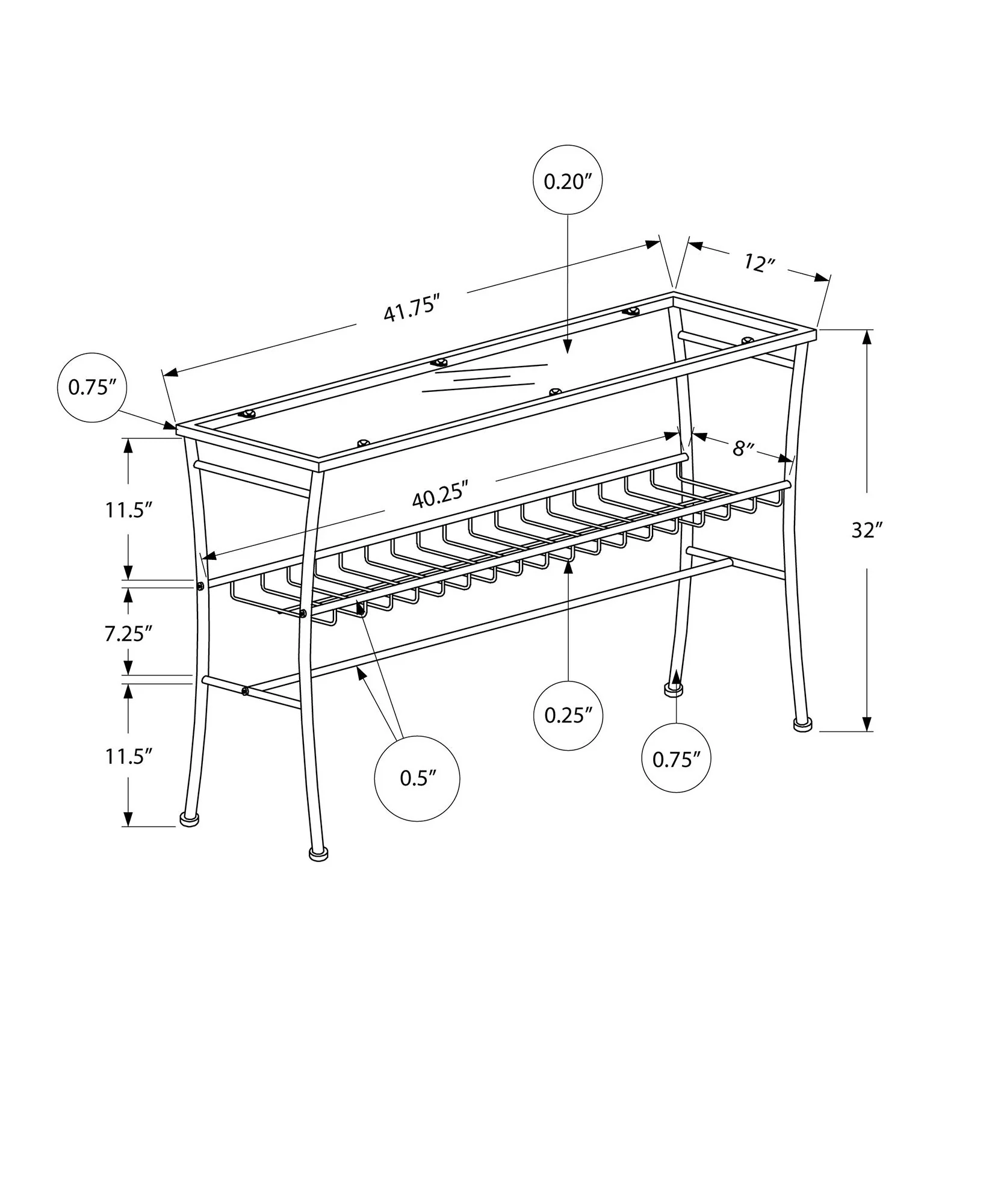 Accent Console Table For Entryway, Contemporary & Modern - Silver - Image 4