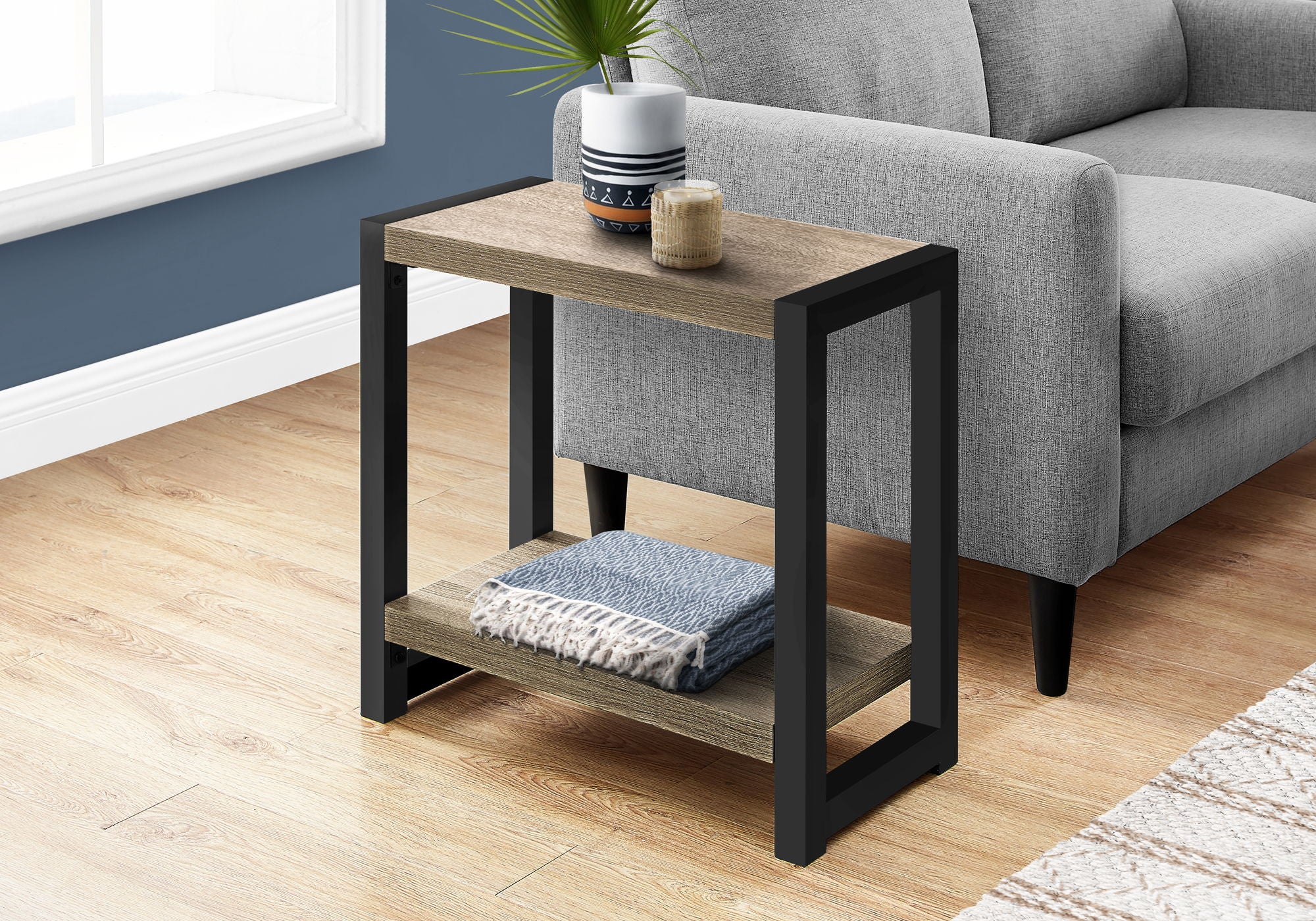 Accent Side Table, Narrow, Small, 2 Tier, Contemporary And Modern - Image 12