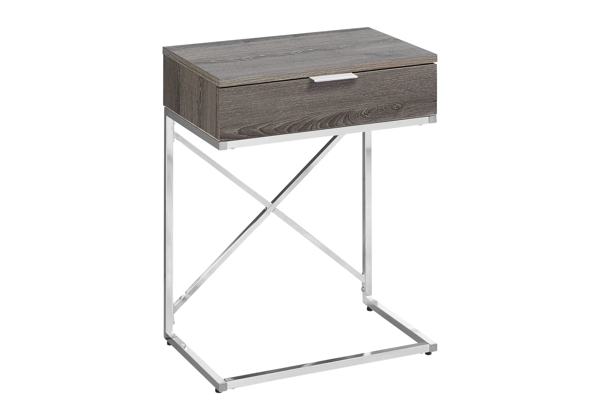 Accent Side Table, Storage Drawer, Contemporary - Taupe - Image 4