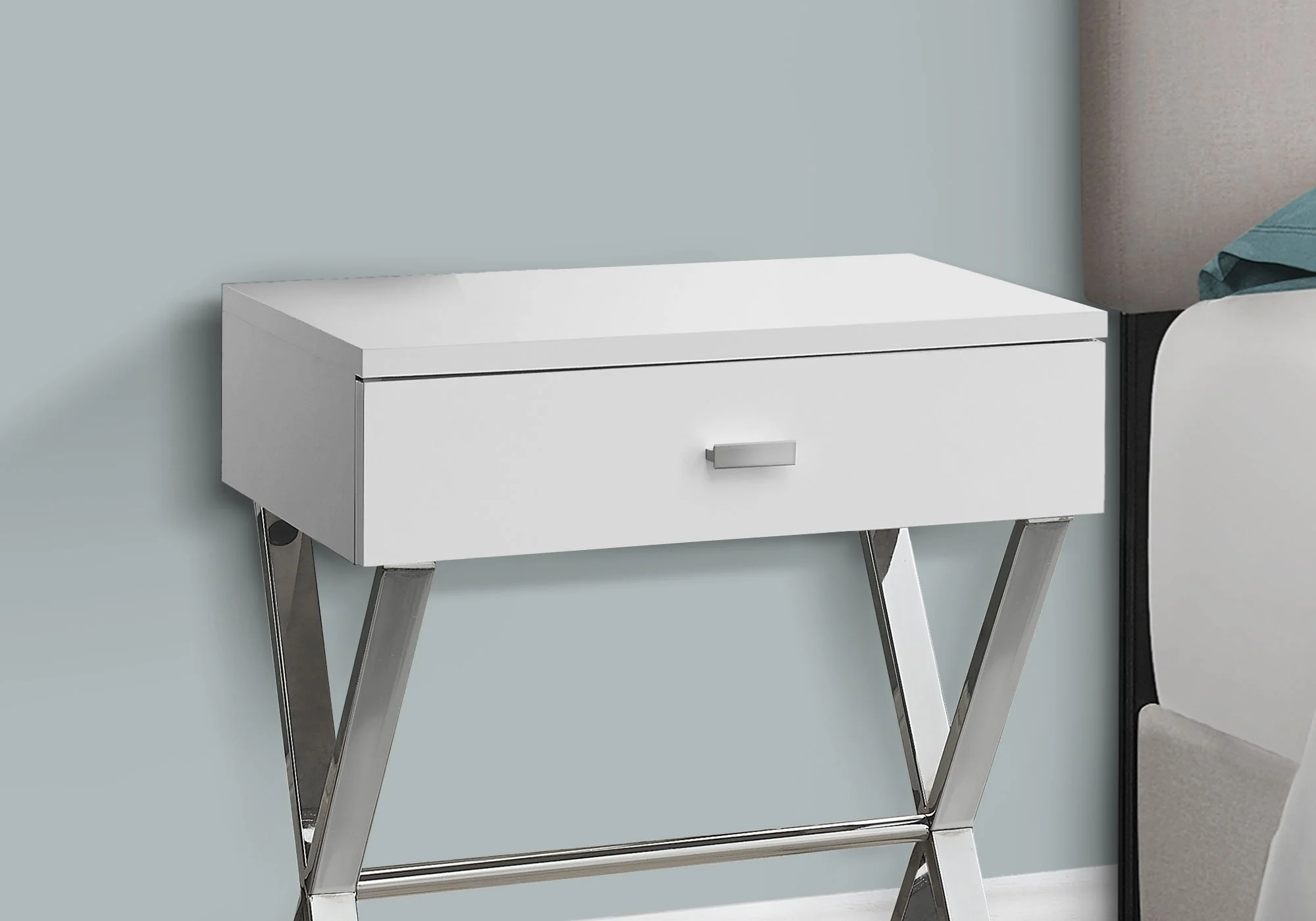 Accent Side X Table, Storage Drawer, Contemporary & Modern - Image 20