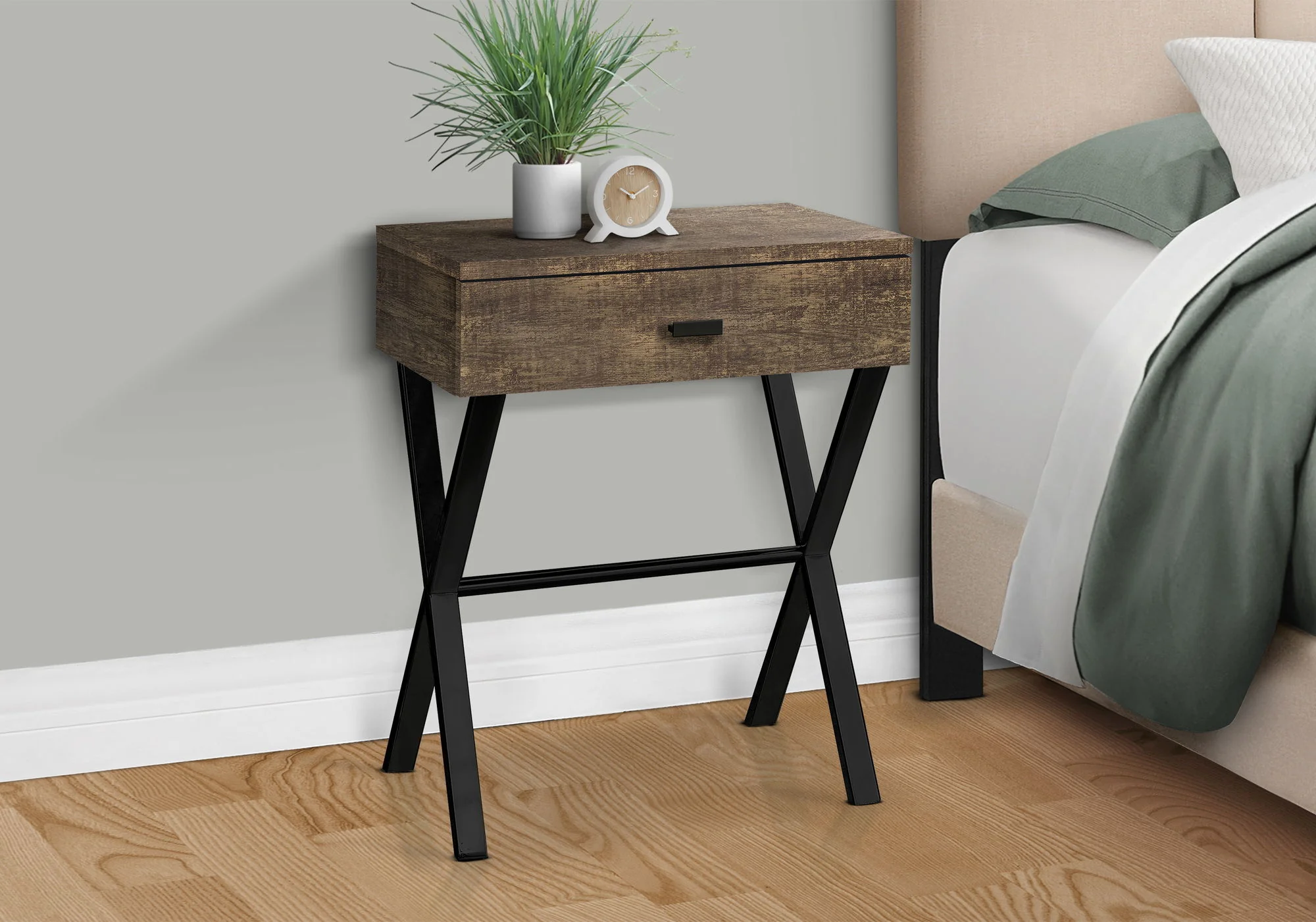 Accent Side X Table, Storage Drawer, Contemporary & Modern - Image 9