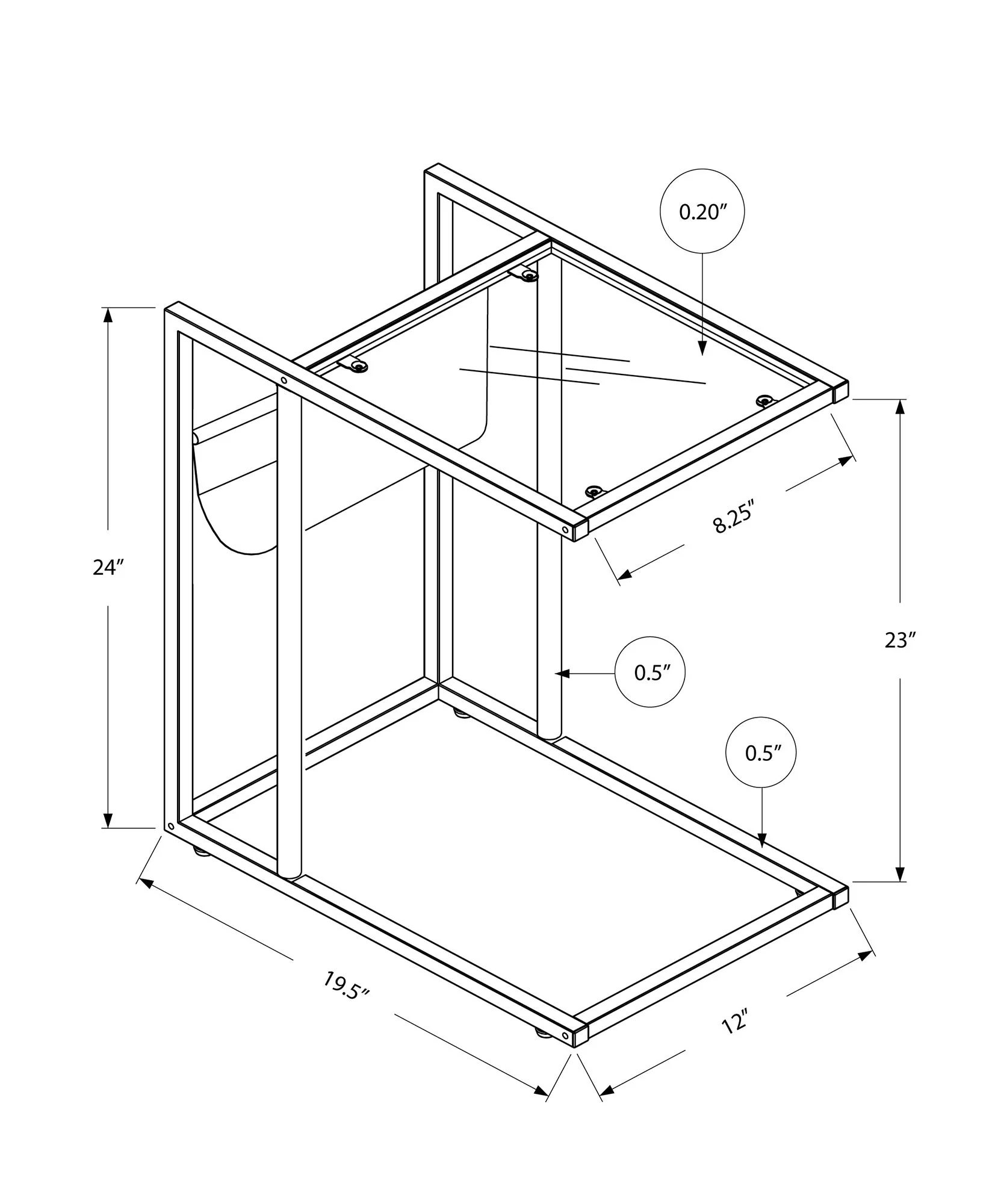 Accent Table, C - Shaped, Contemporary And Modern - White - Image 5