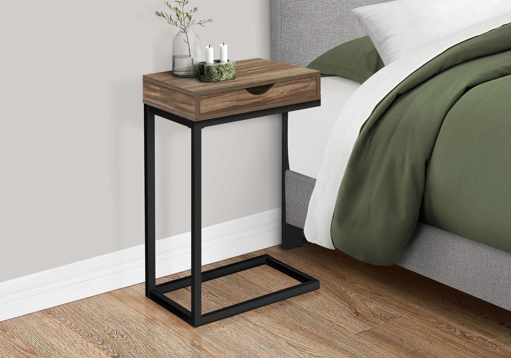 Accent Table, C - Shaped Contemporary Elegant Desig - Image 9