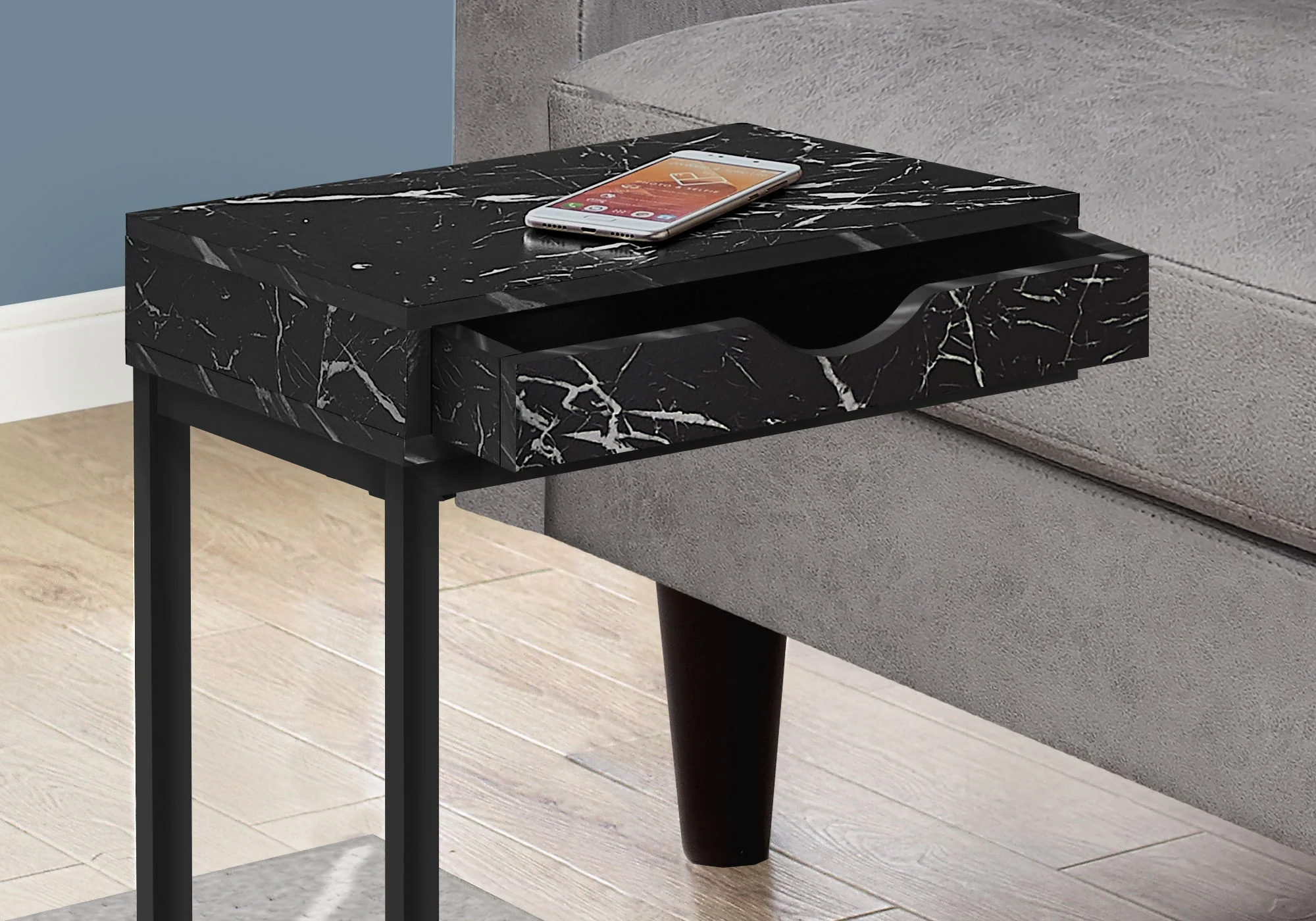 Accent Table, C - Shaped Contemporary & Modern Elegant Design - Image 13