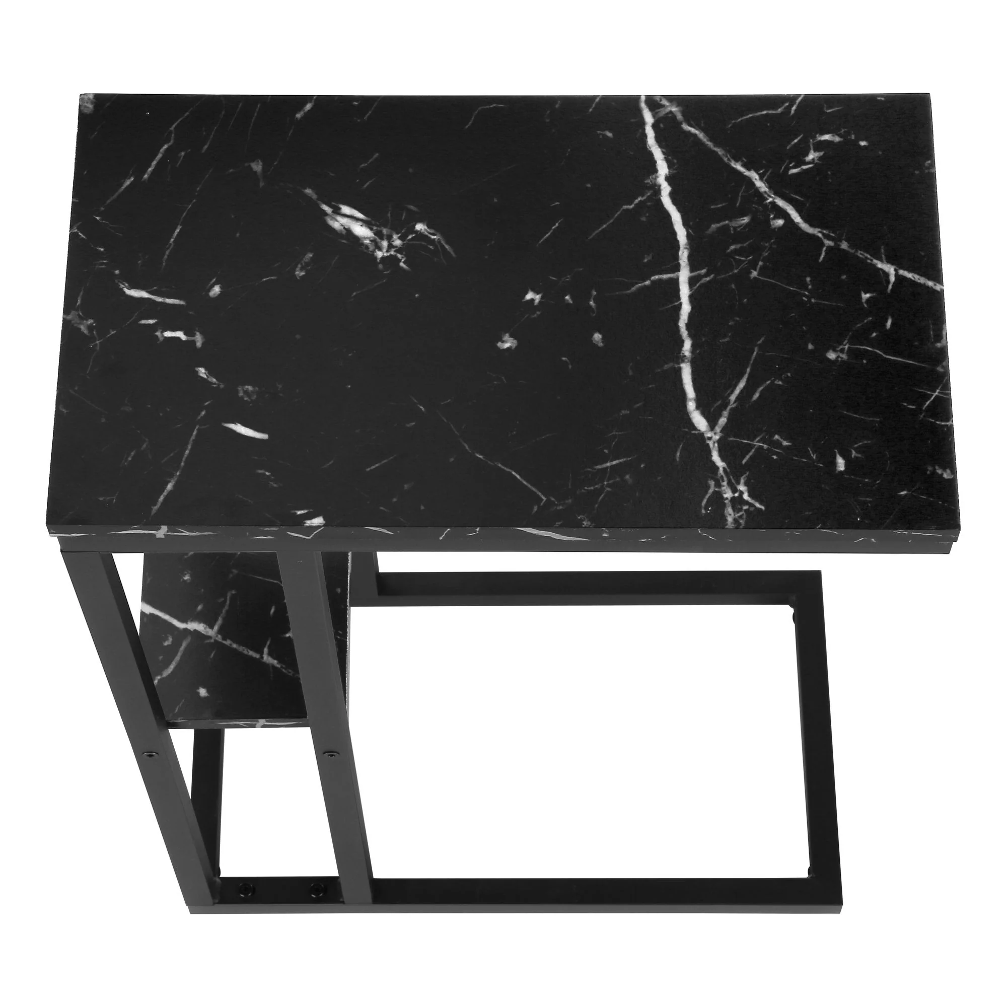 Accent Table, C - Shaped, Marble Look Contemporary & Modern Convenient Design - Image 37