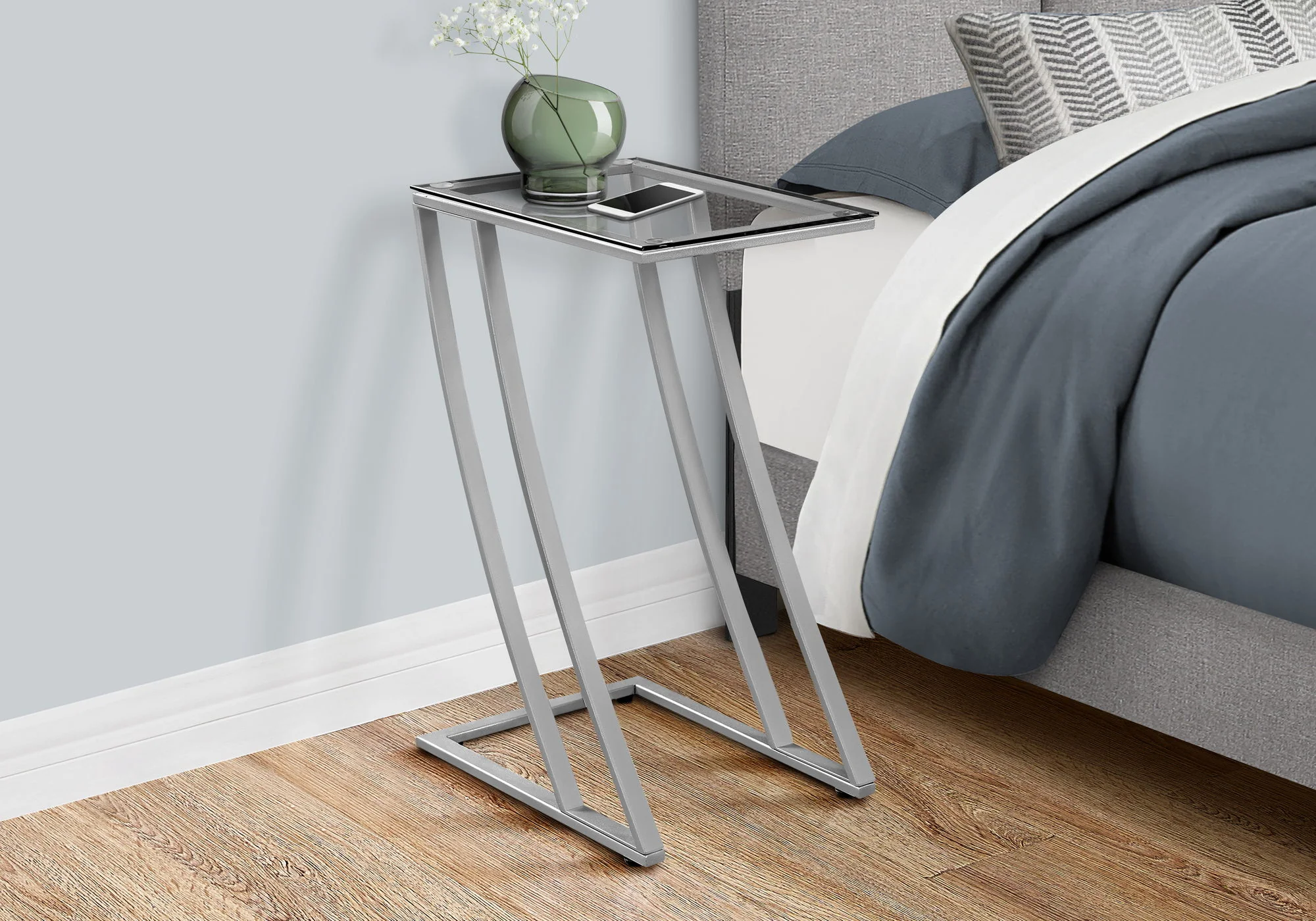 Accent Table, C - Shaped, Sturdy Construction, Contemporary & Modern - Image 8
