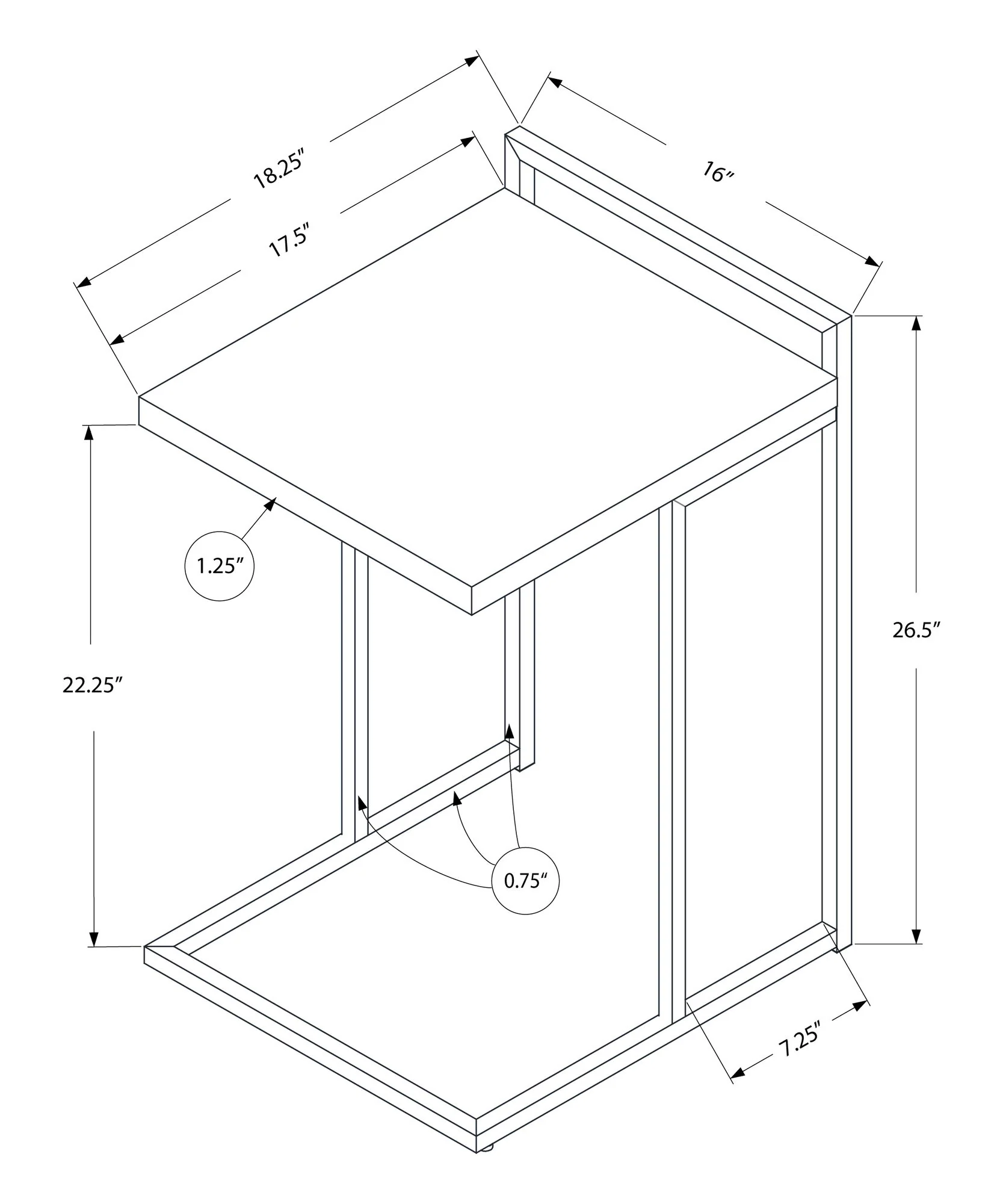 Accent Table, C - Shaped, Versatile - Image 20