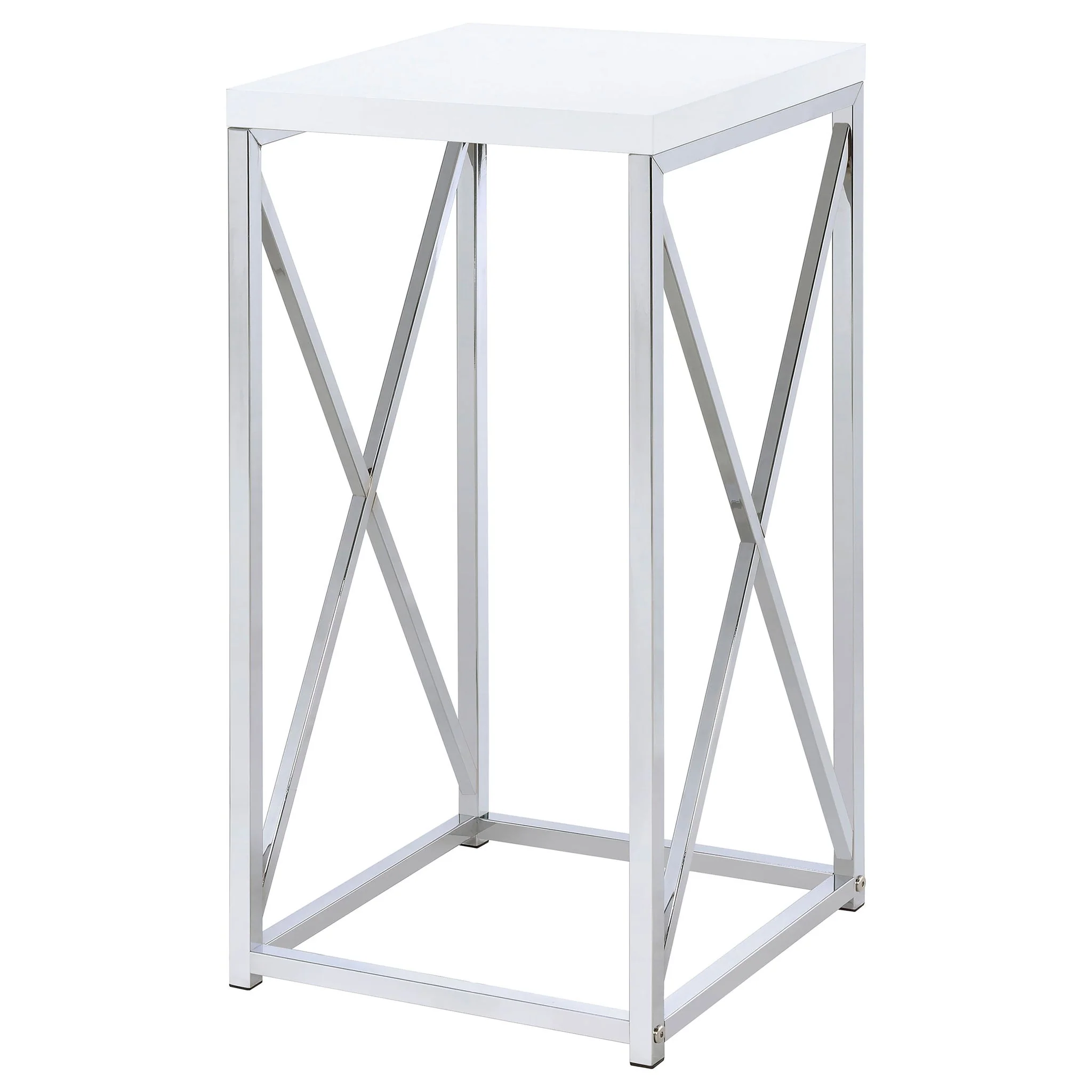 Accent Table With Accents - Glossy White - Image 6