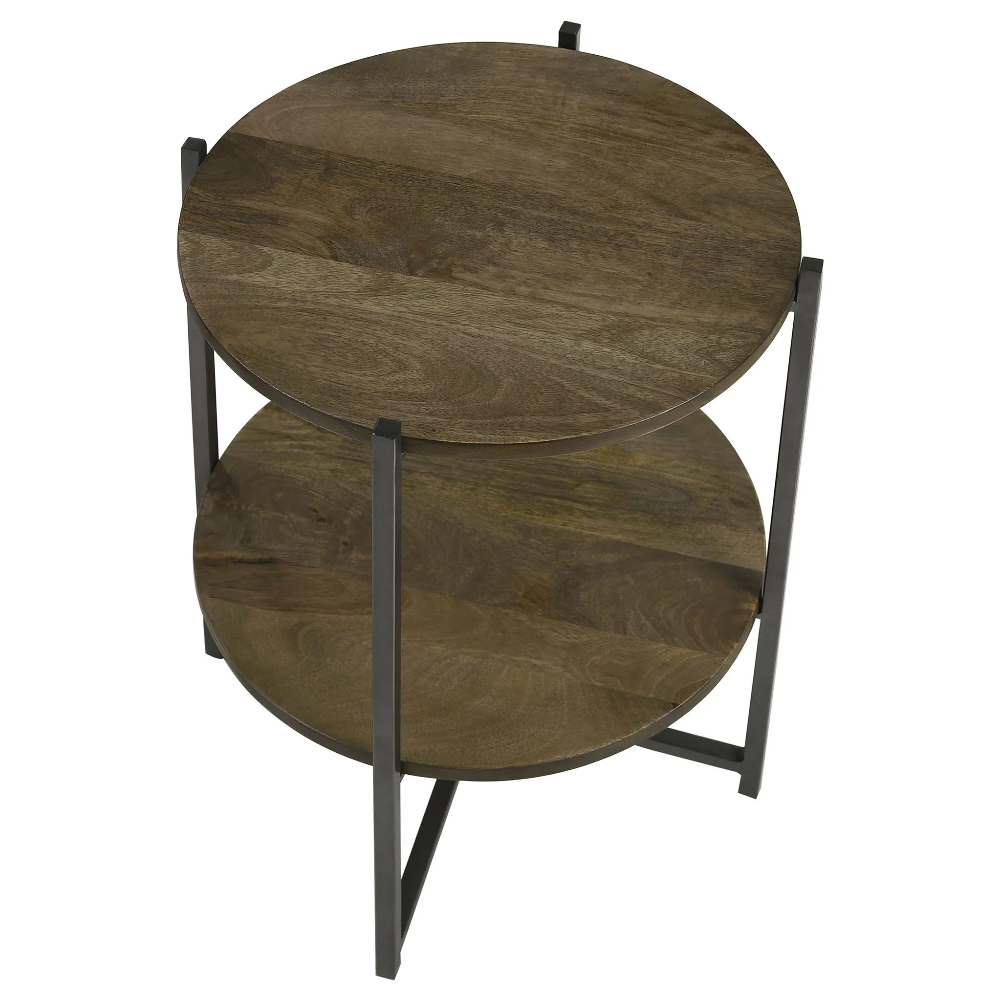 Accent Table With X-Frame And Bottom Shelf - Brown - Image 5