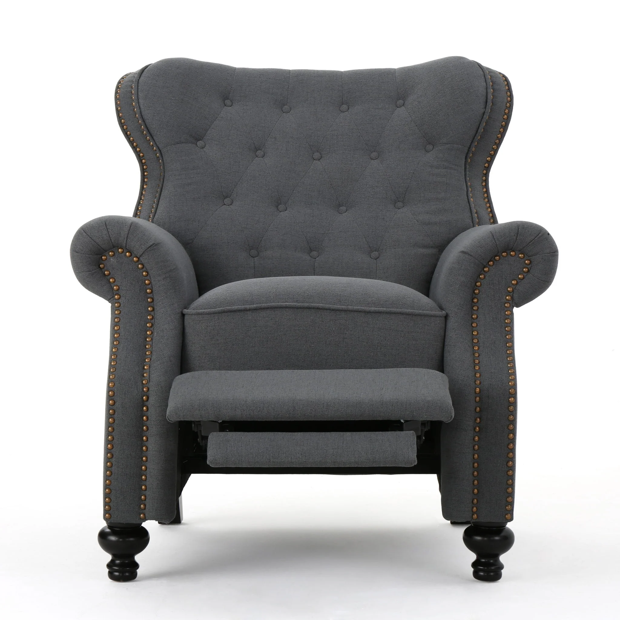 Accented Push Back Recliner Chair With Rolled Arms, Enjoy Cocooning Comfort - Image 17