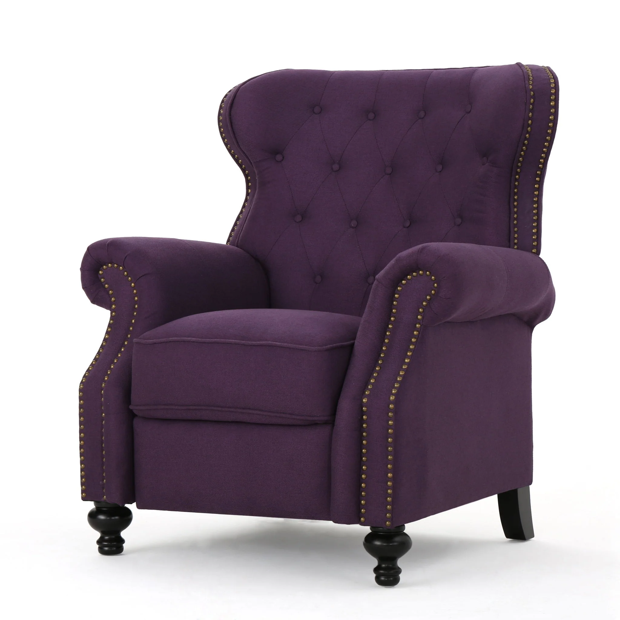 Accented Push Back Recliner Chair With Rolled Arms, Enjoy Cocooning Comfort - Image 9