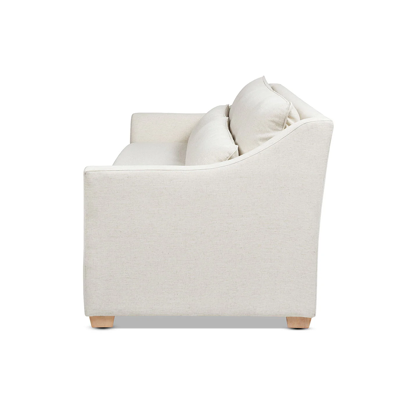 Ada - Flared Arm Contemporary Sofa With Lumbar Pillows - Flax White - Image 8