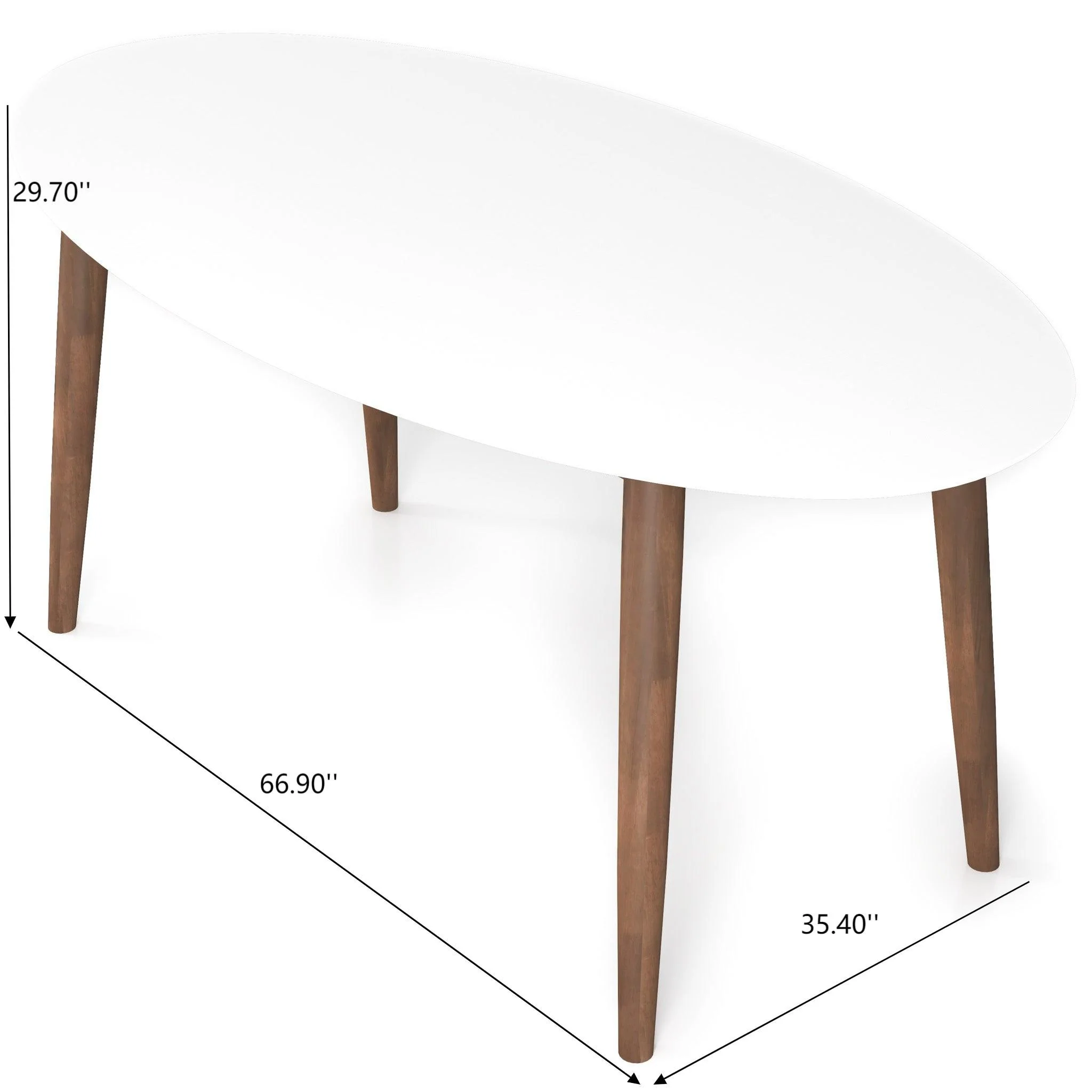 Ada - Mid-Century Modern Style Oval Dining Table - Image 3