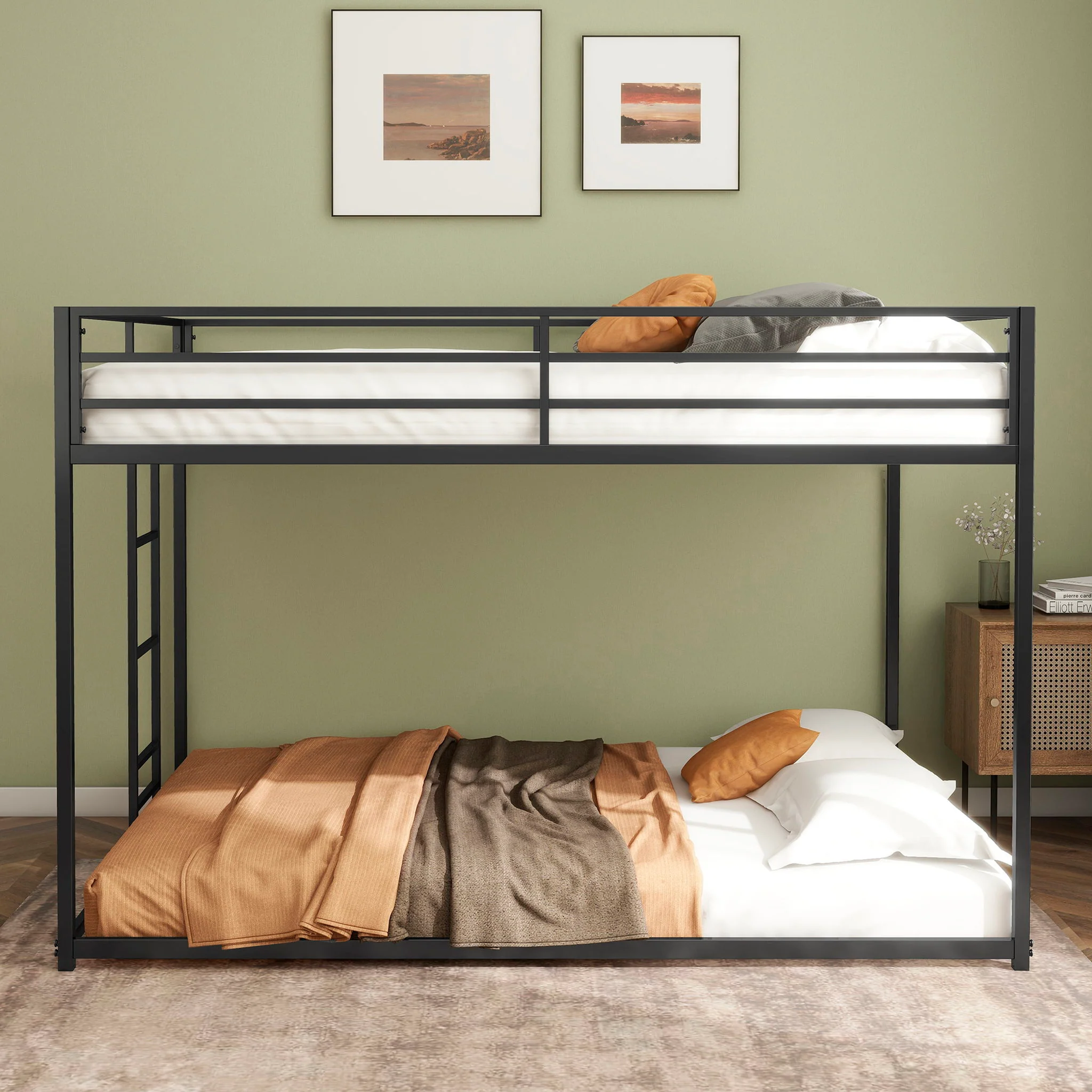 Adam - Full Over Full Bunk Bed - Black - Image 3