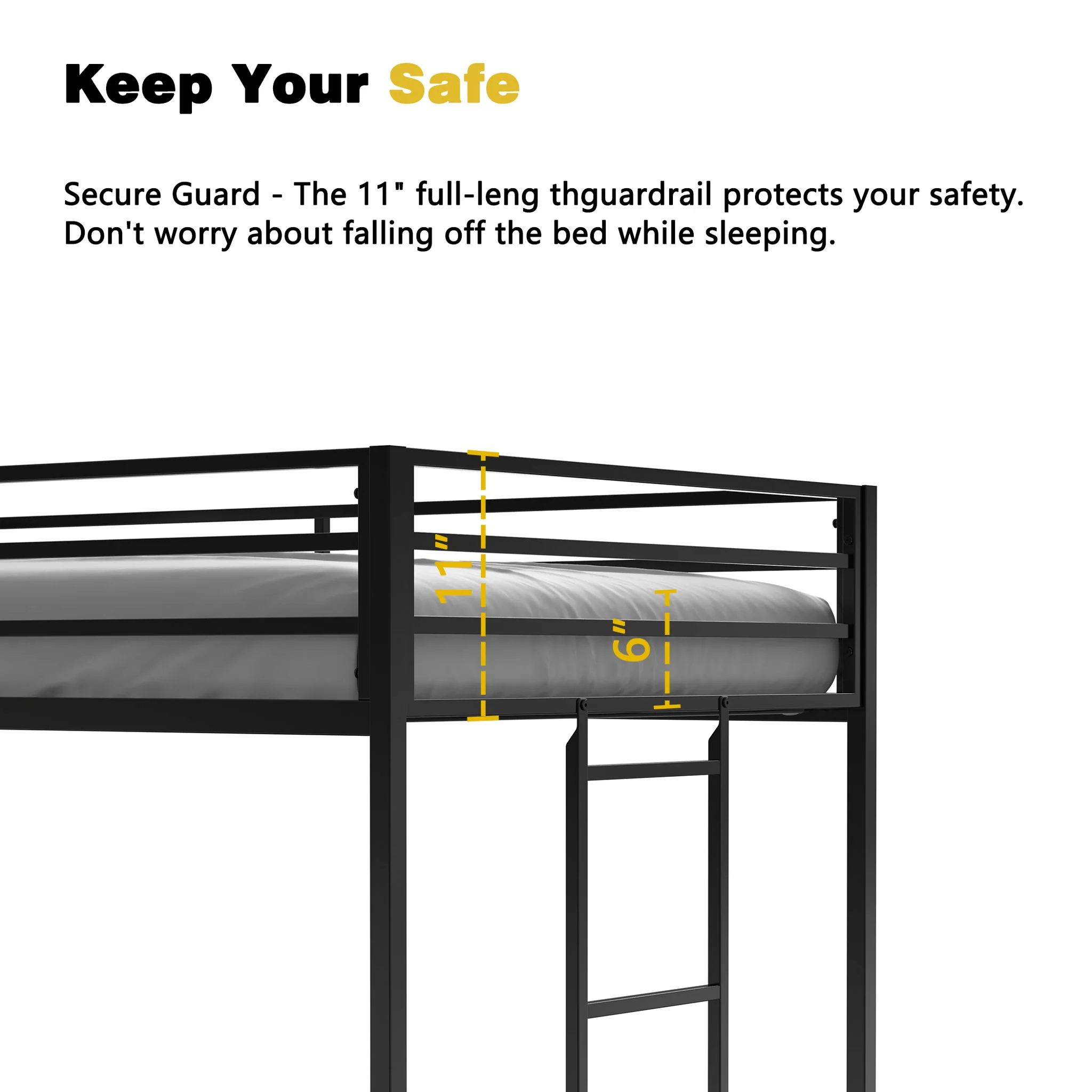 Adam - Twin Loft Bunk - Black - Image 6