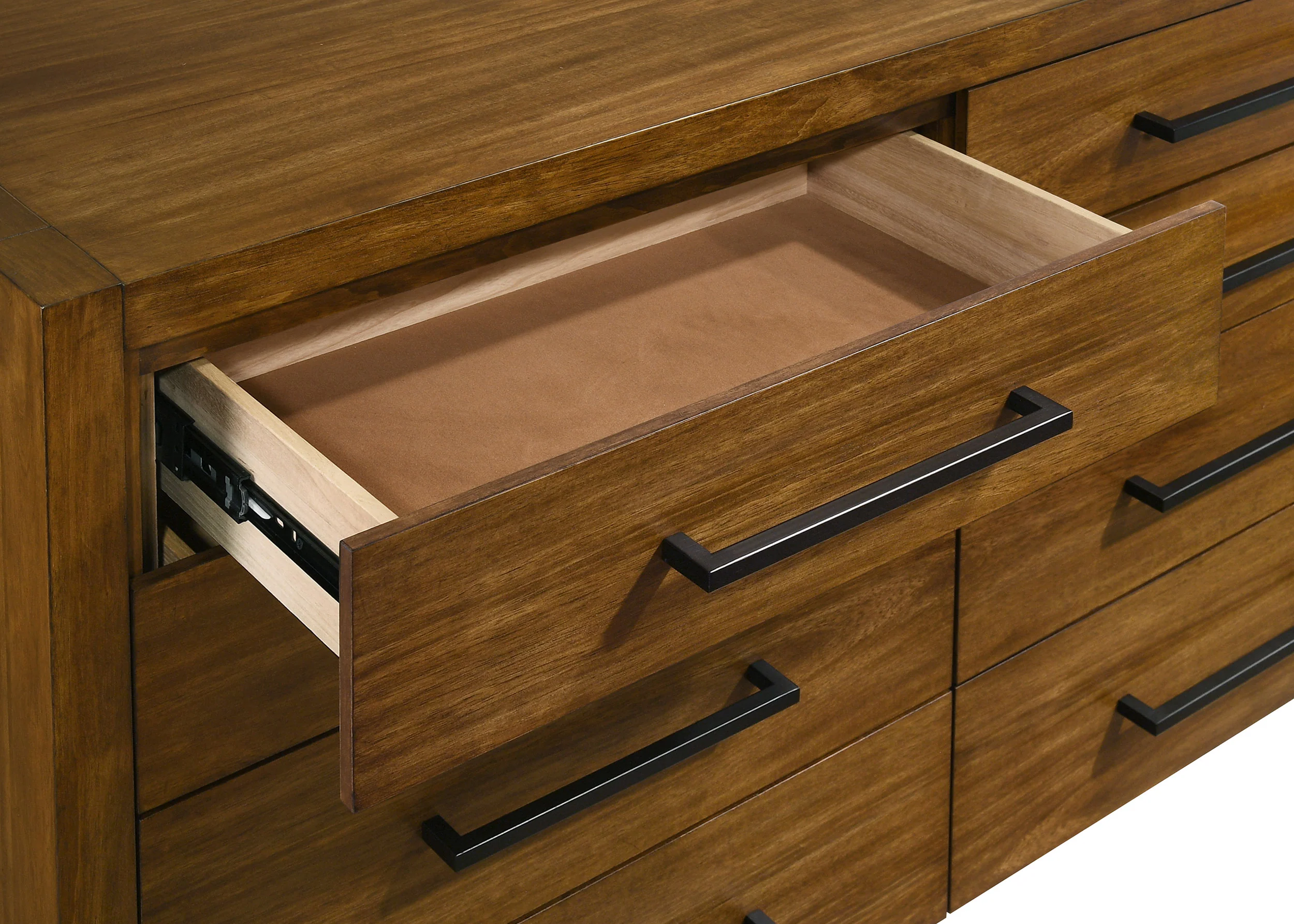 Adderley 8-Drawer Bedroom Dresser with Mirror - Warm Brown - Image 10