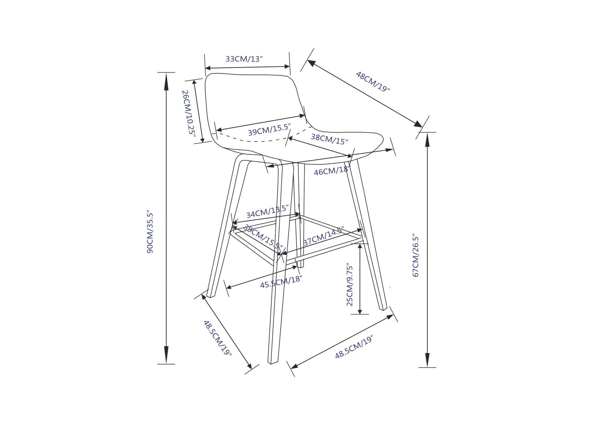 Addy - Counter Stool (Set of 2) - Distressed Brown - Image 5