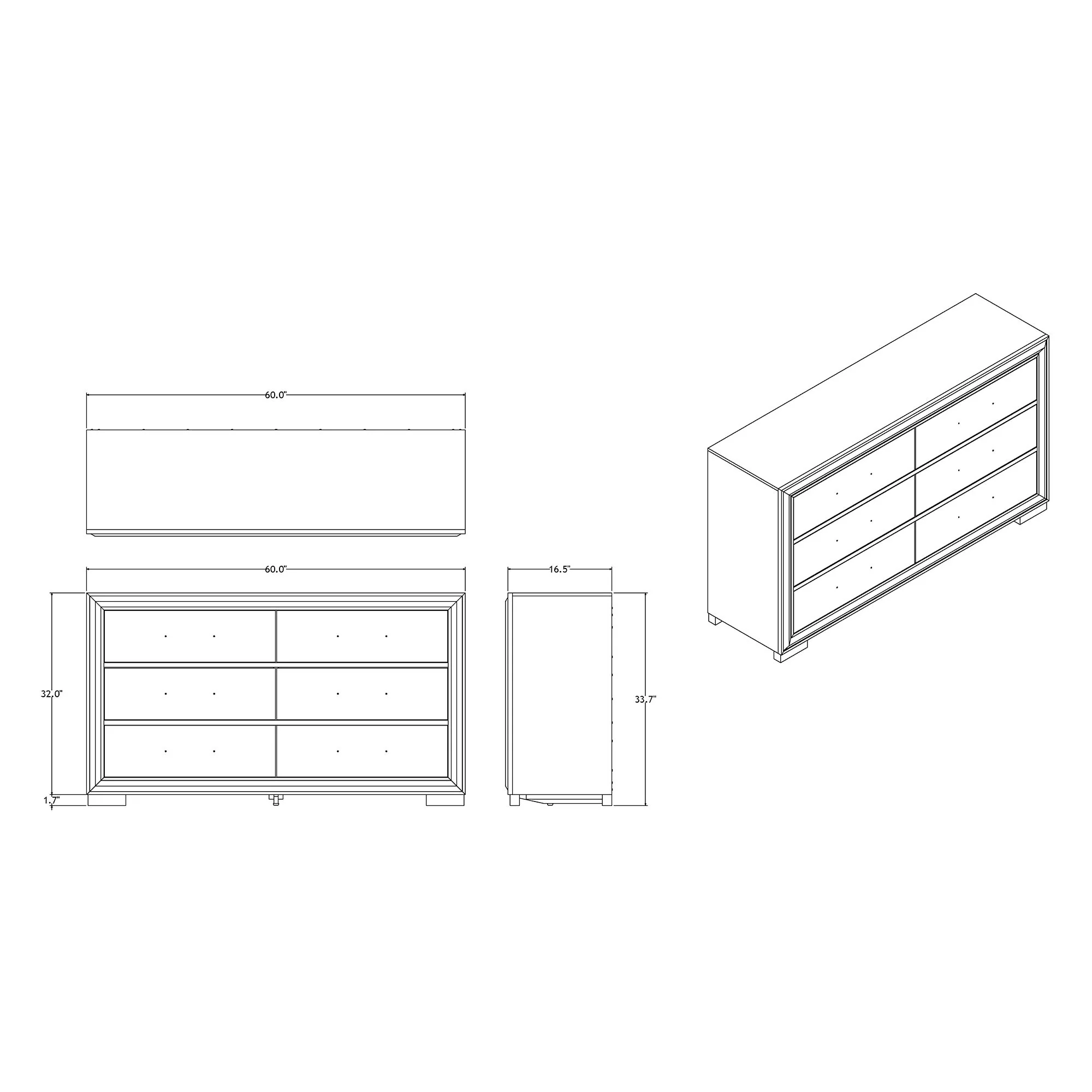 Adelaide - Dresser With Sleek Finish And Drawer Pulls - Image 2