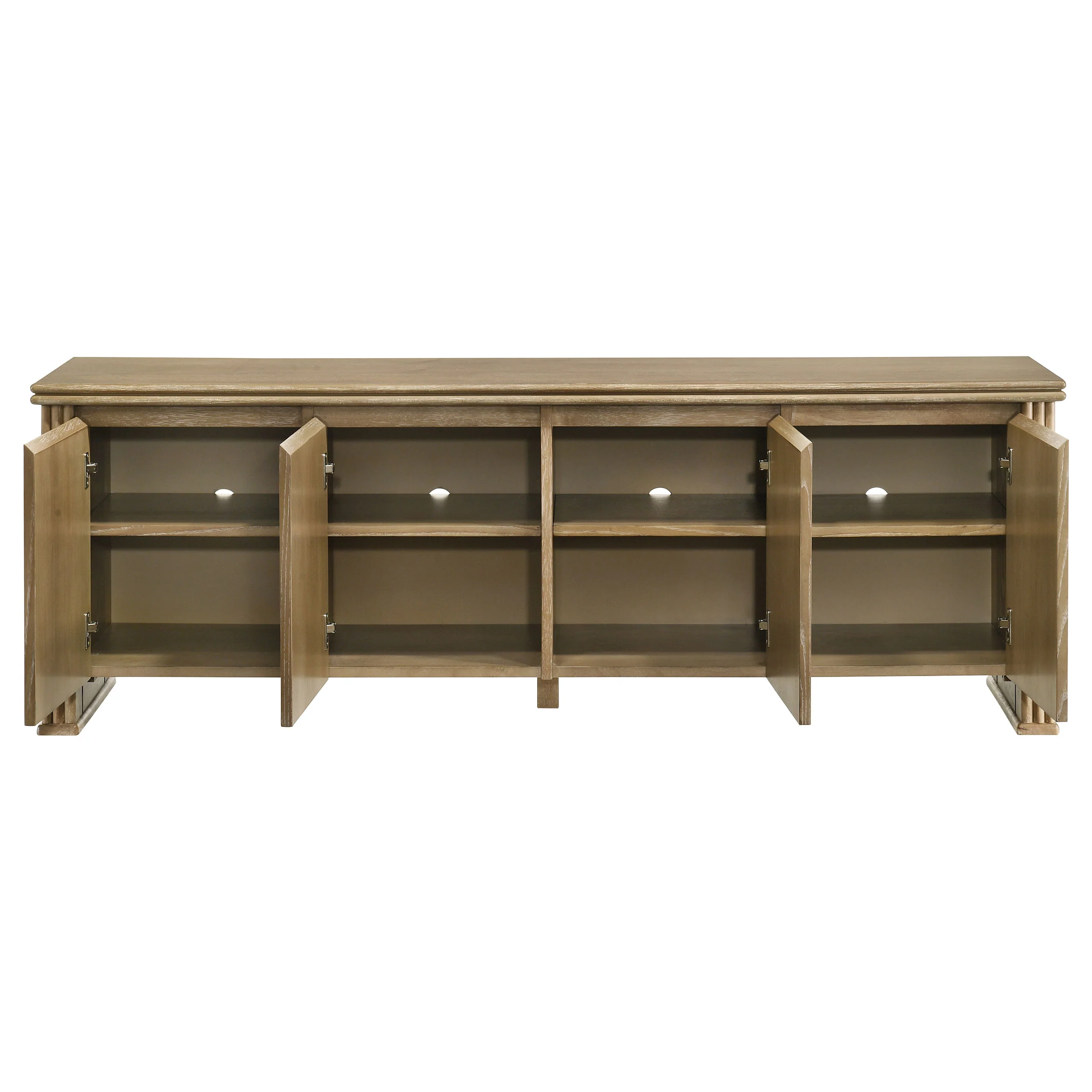 Adina 70-Inch TV Stand Media Console Distressed Light Brown - Image 2