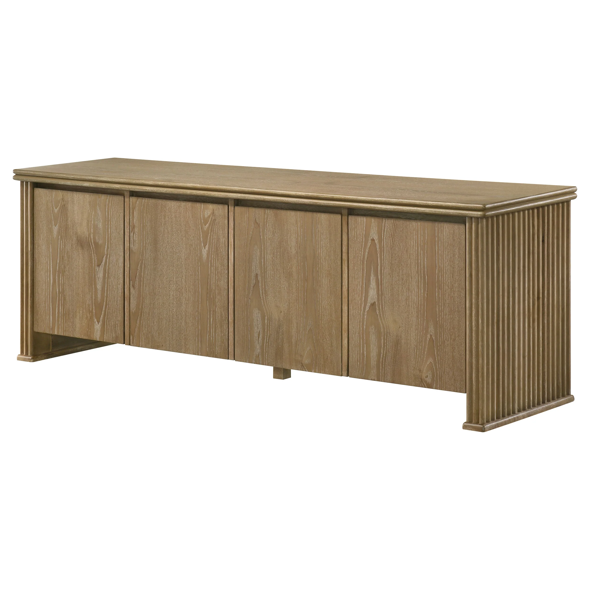 Adina 70-Inch TV Stand Media Console Distressed Light Brown - Image 3