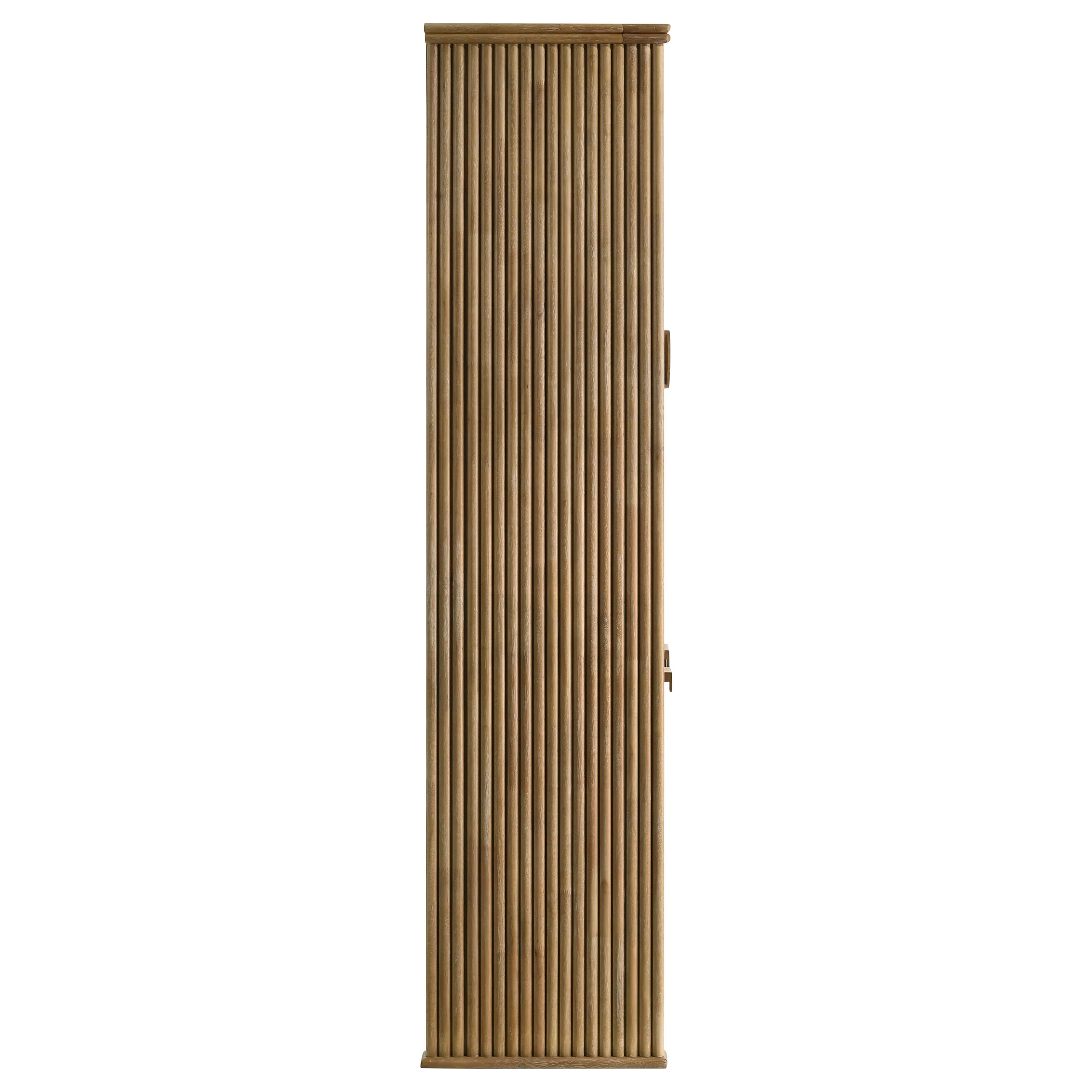 Adina 77-Inch Tall Display Cabinet in Distressed Light Brown - Image 12