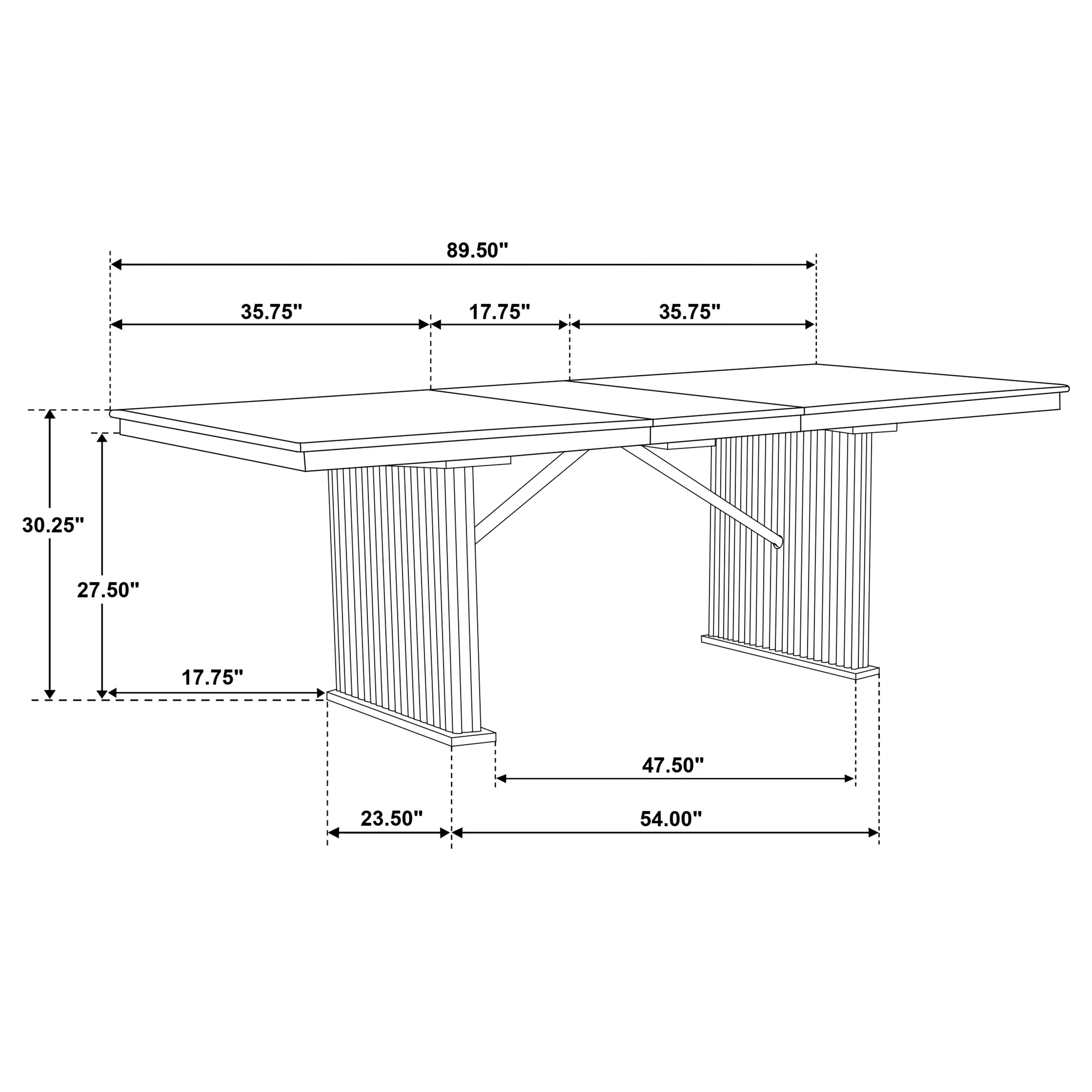 Adina 89-inch Extension Dining Table in Distressed Light Brown - Image 12
