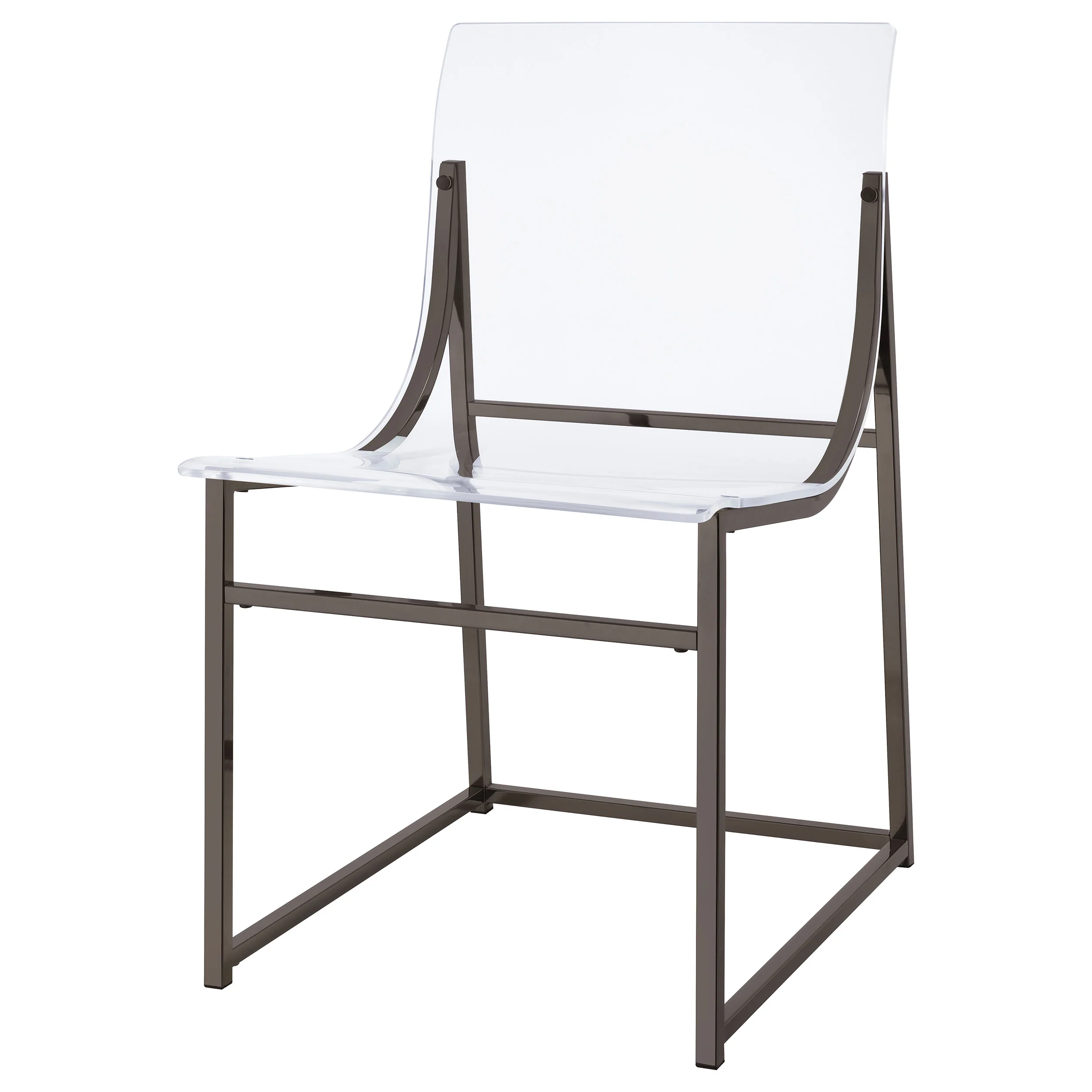 Adino Acrylic Dining Side Chair Black Nickel Set of 2 - Image 2