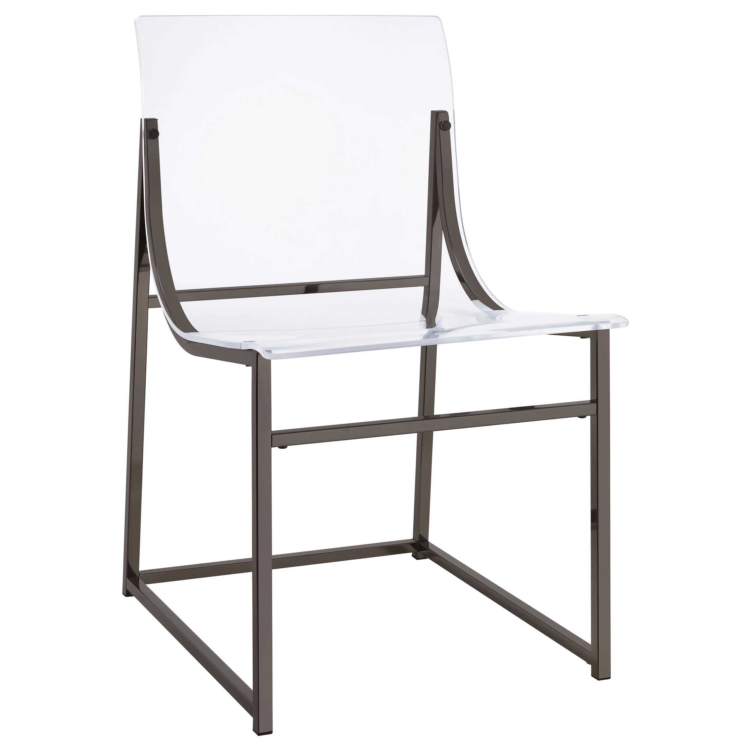 Adino Acrylic Dining Side Chair Black Nickel Set of 2 - Image 3