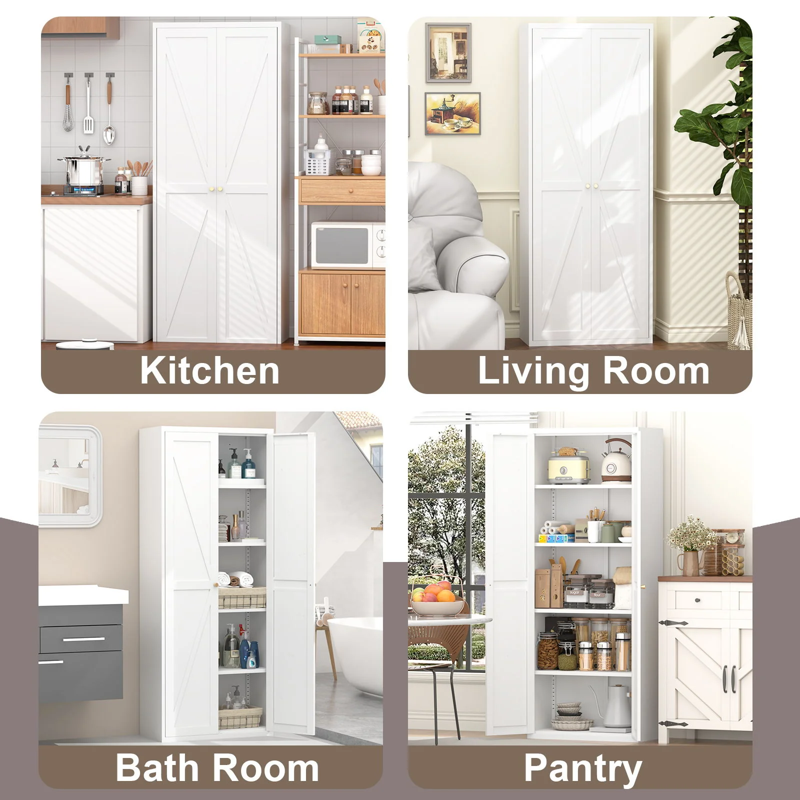 Adjustable 2 Door Storage Cabinet With Adjustable Shelves - Image 11