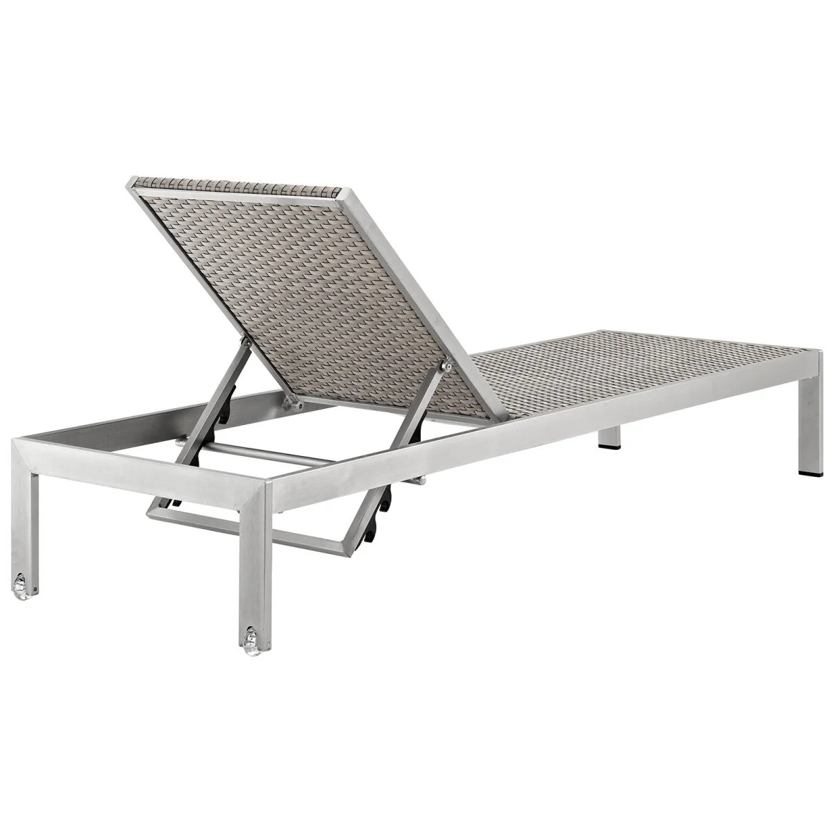Adjustable Aluminum Rattan Outdoor Chaise Lounge with Side Table, Weather-Resistant - Image 25