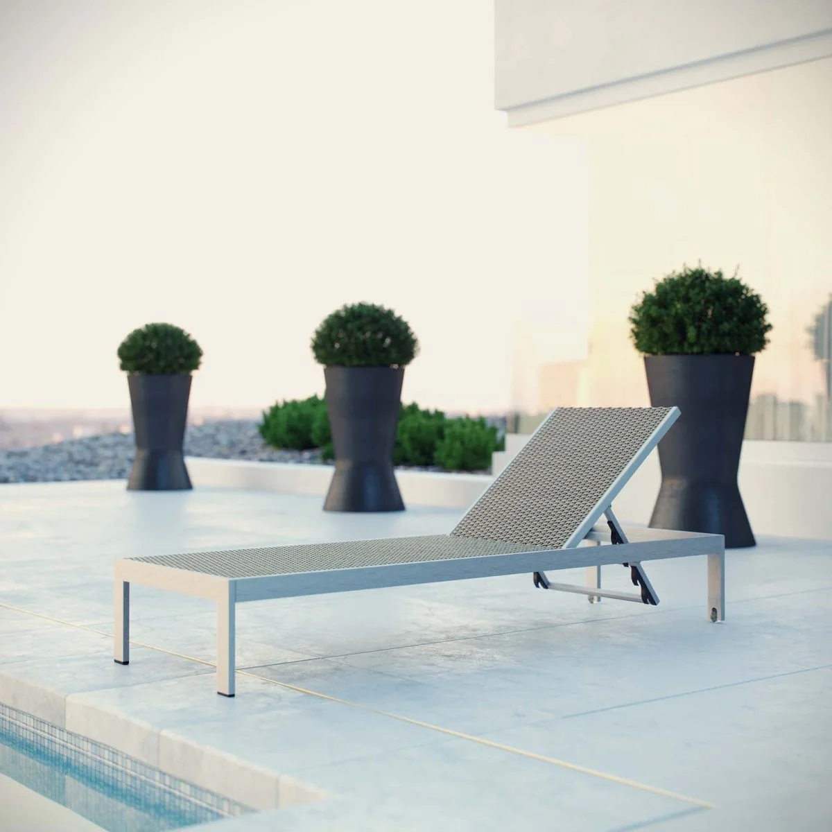 Adjustable Aluminum Rattan Outdoor Chaise Lounge with Side Table, Weather-Resistant - Image 4