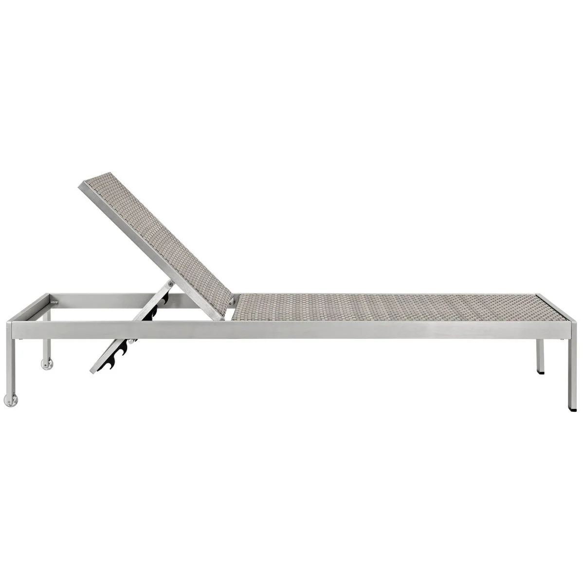 Adjustable Aluminum Rattan Outdoor Chaise Lounge with Side Table, Weather-Resistant - Image 7