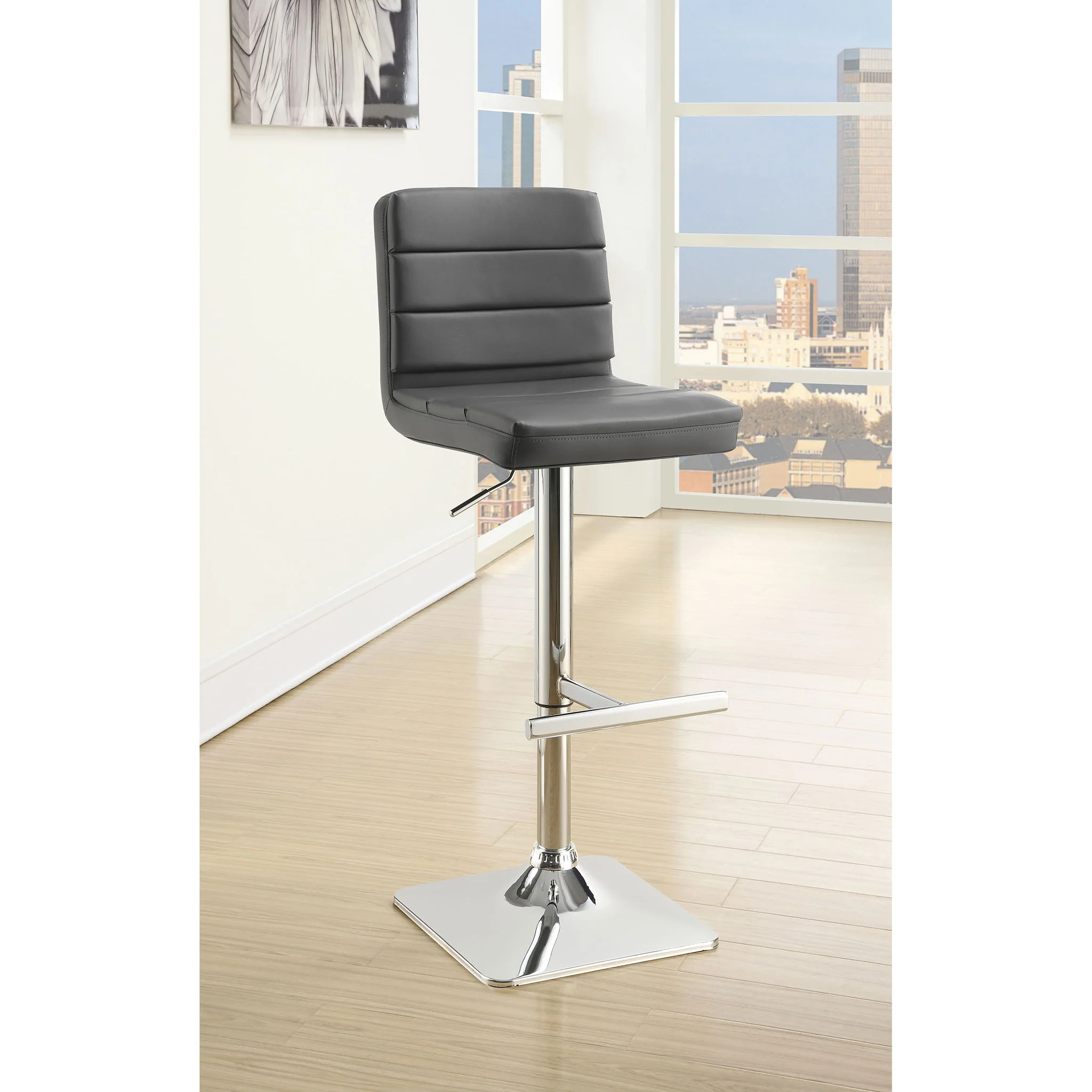 Adjustable Bar Stool (Set of 2) - Gray - Image 9