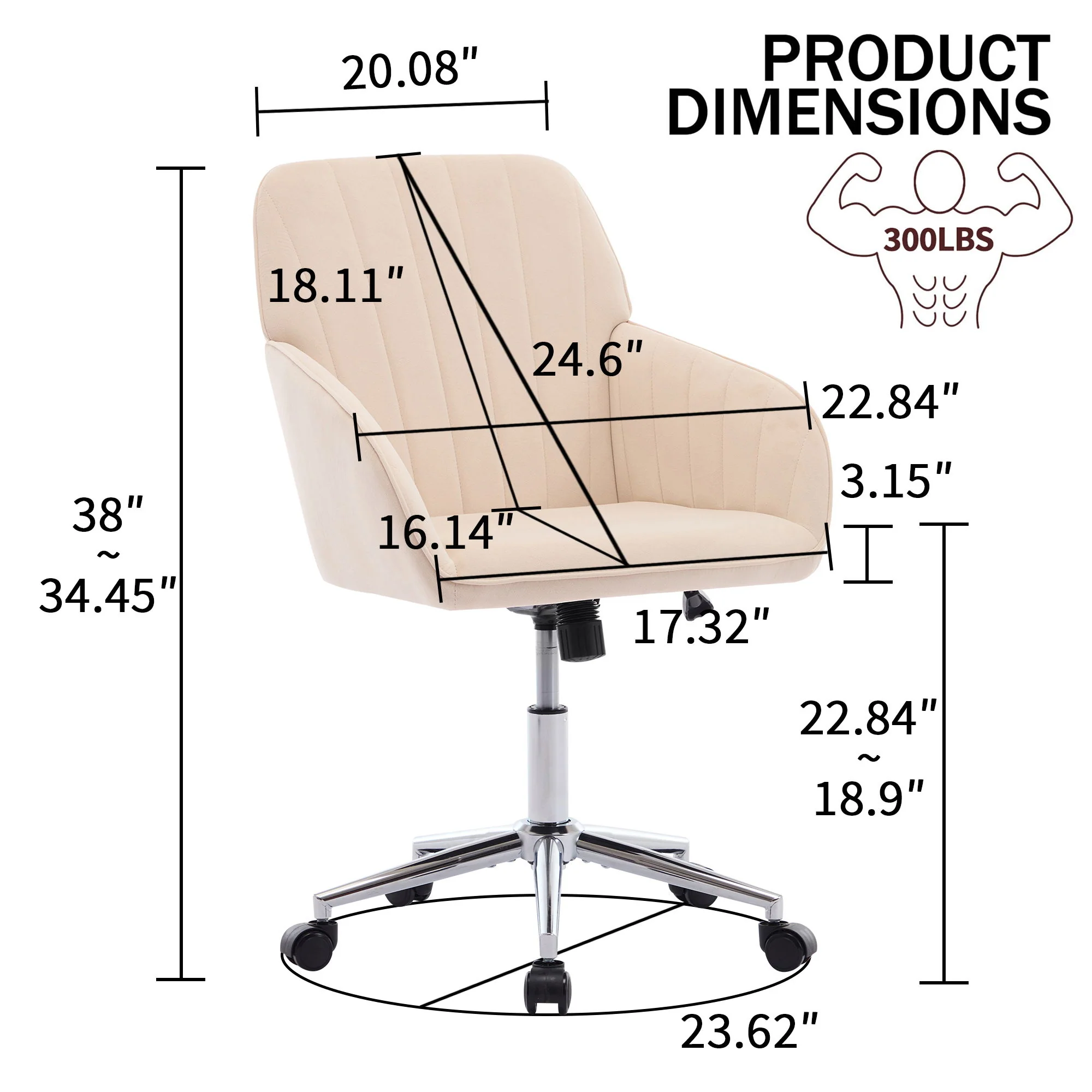 Adjustable Ergonomic Office Chair, Swivel Backrest Seat - Image 53