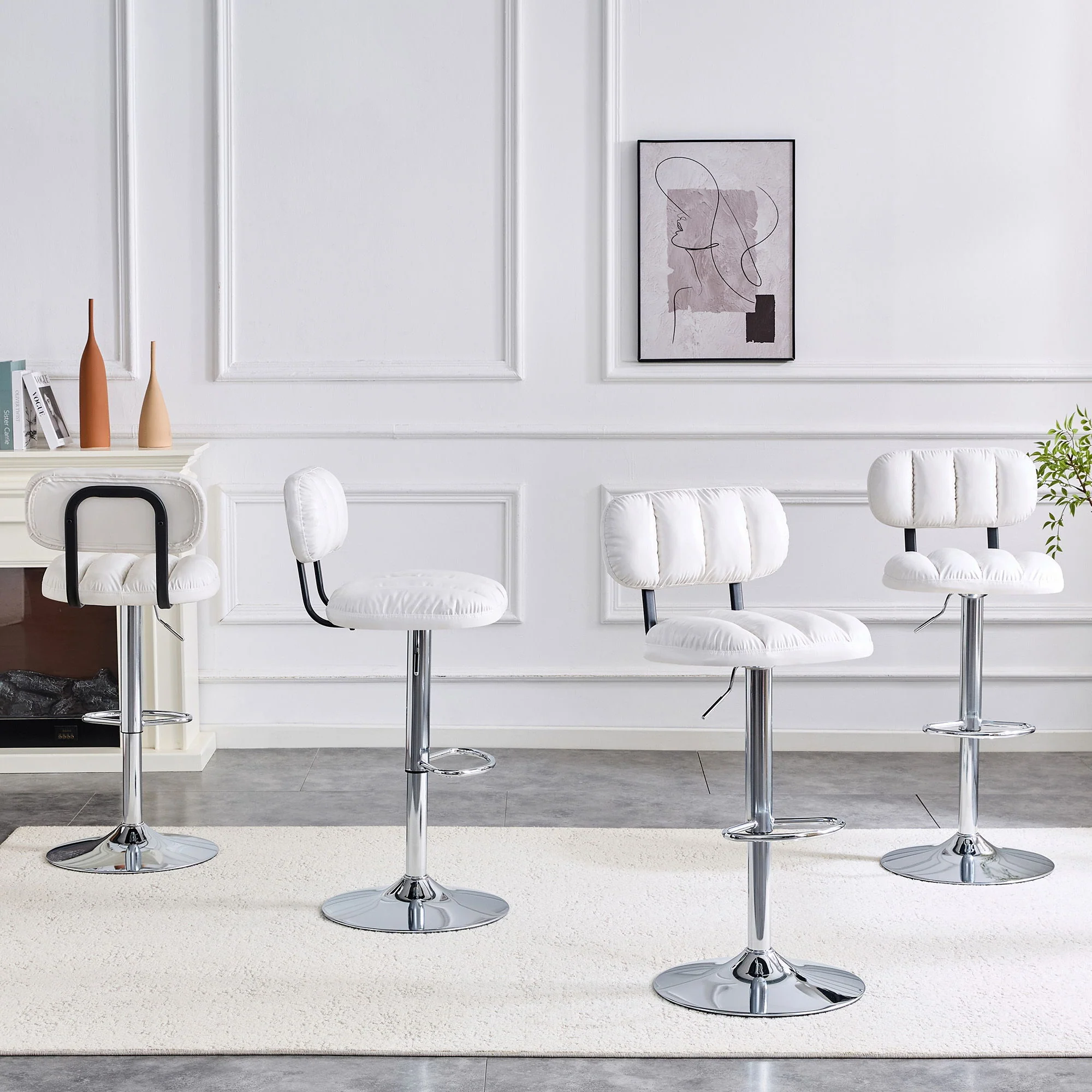 Adjustable Height Bar Stools With Footrest For Kitchen Island (Set of 2) - Image 15