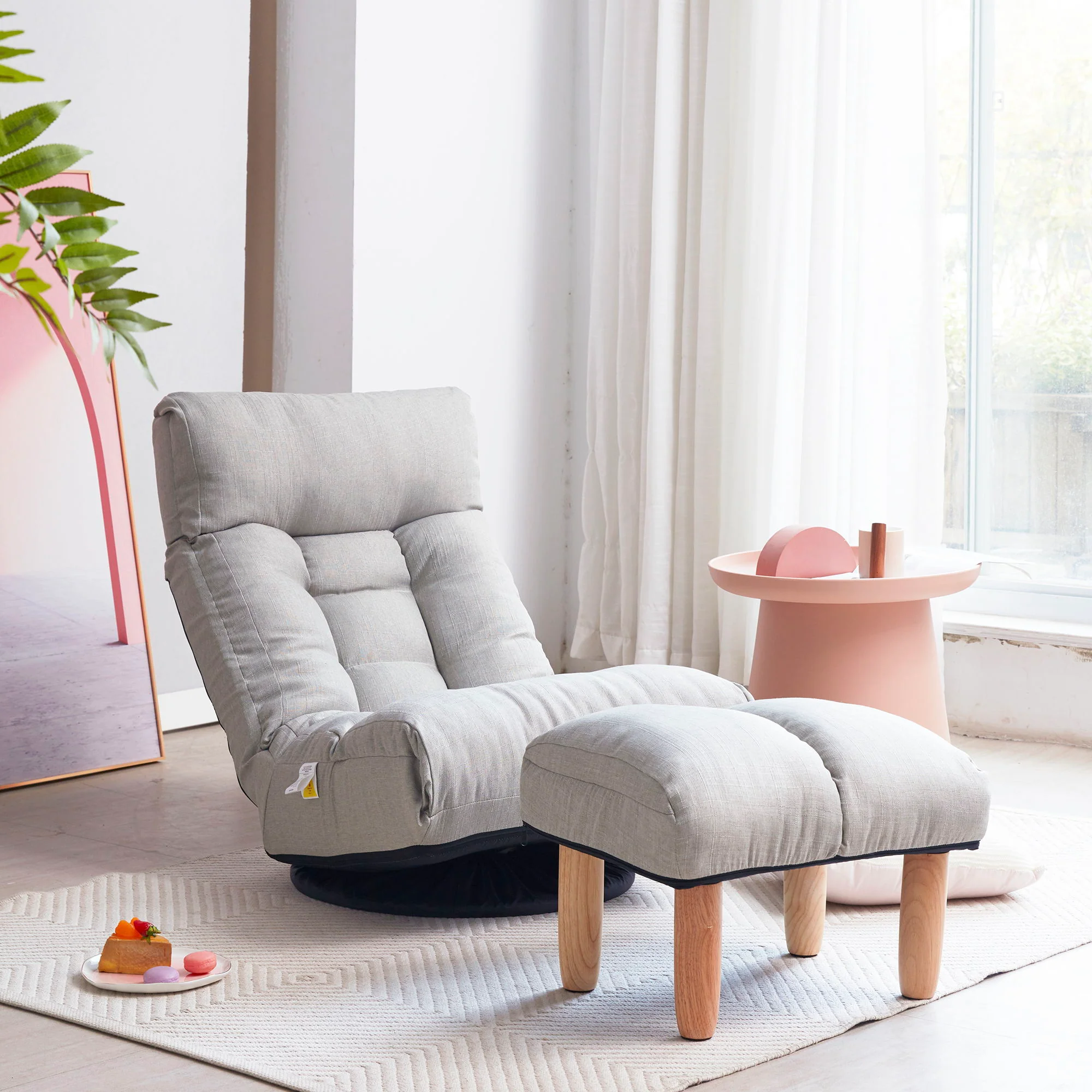 Adjustable Japanese Reclining Floor Chair Sofa With Metal Frame For Living Room - Image 13
